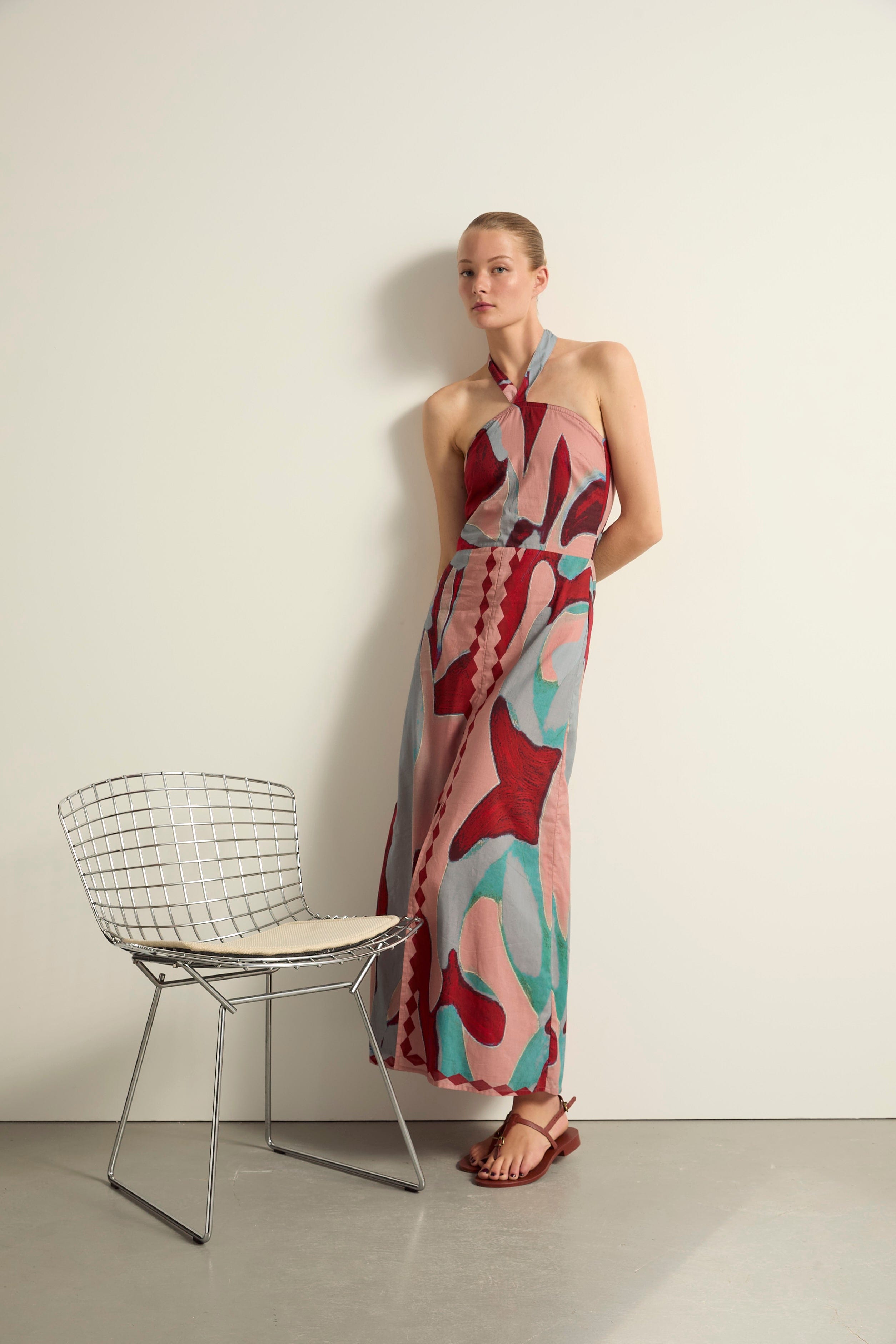 ROBE CATALINA IMPRIME CACTUS - DUSTY PINK