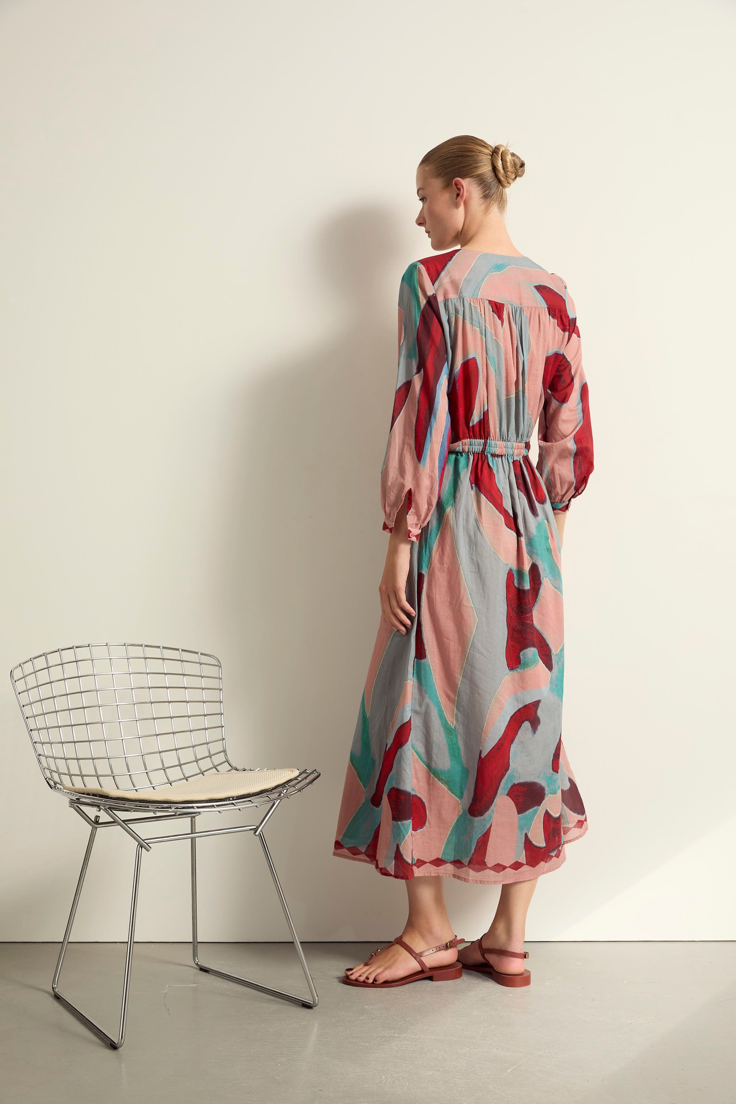 ROBE EMMANUELLE IMPRIME CACTUS - DUSTY PINK