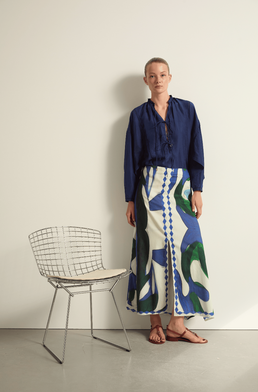 BLOUSE MAUD SOIE LAVÉE - DEEP BLUE