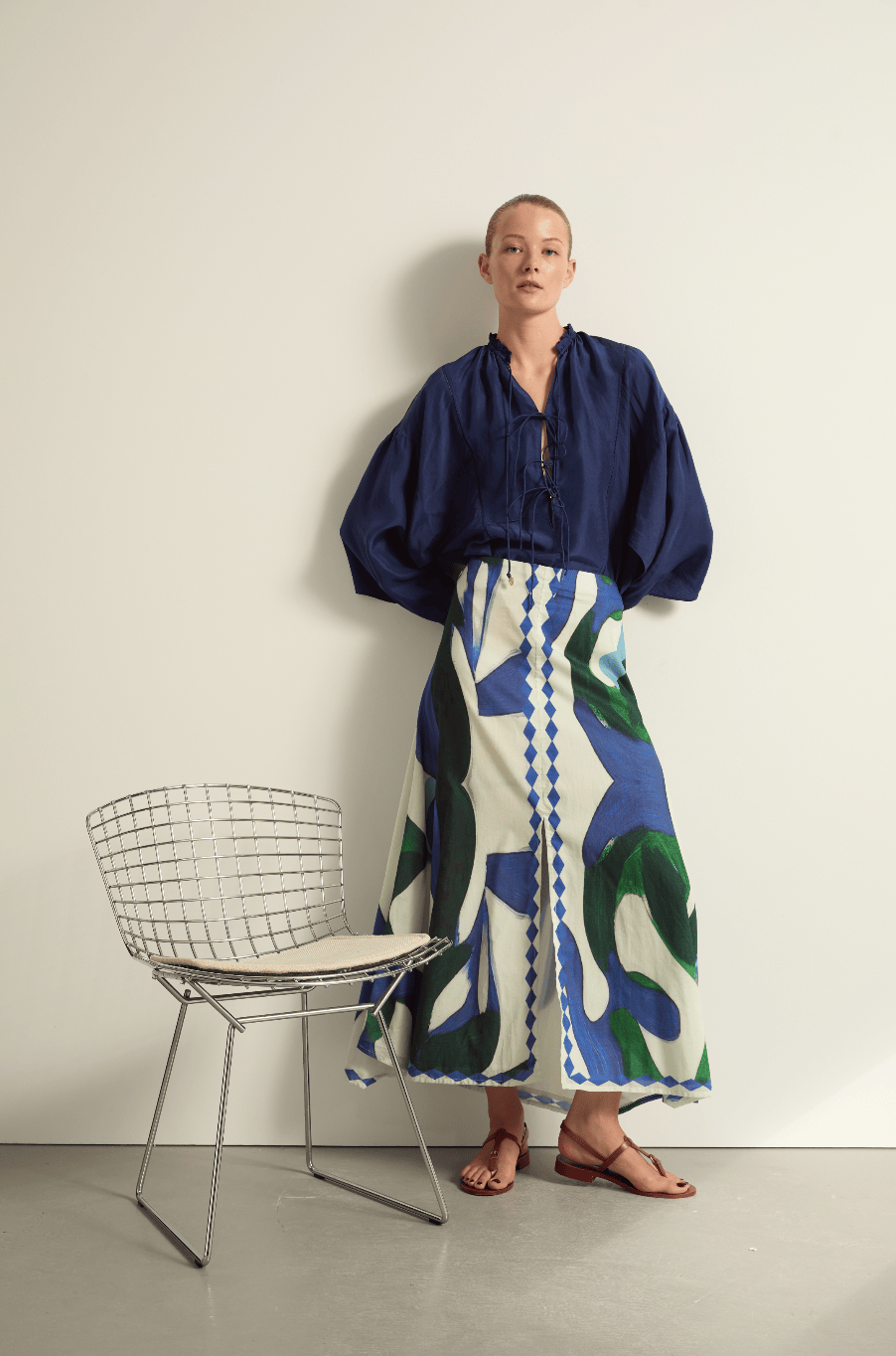 BLOUSE MAUD SOIE LAVÉE - DEEP BLUE