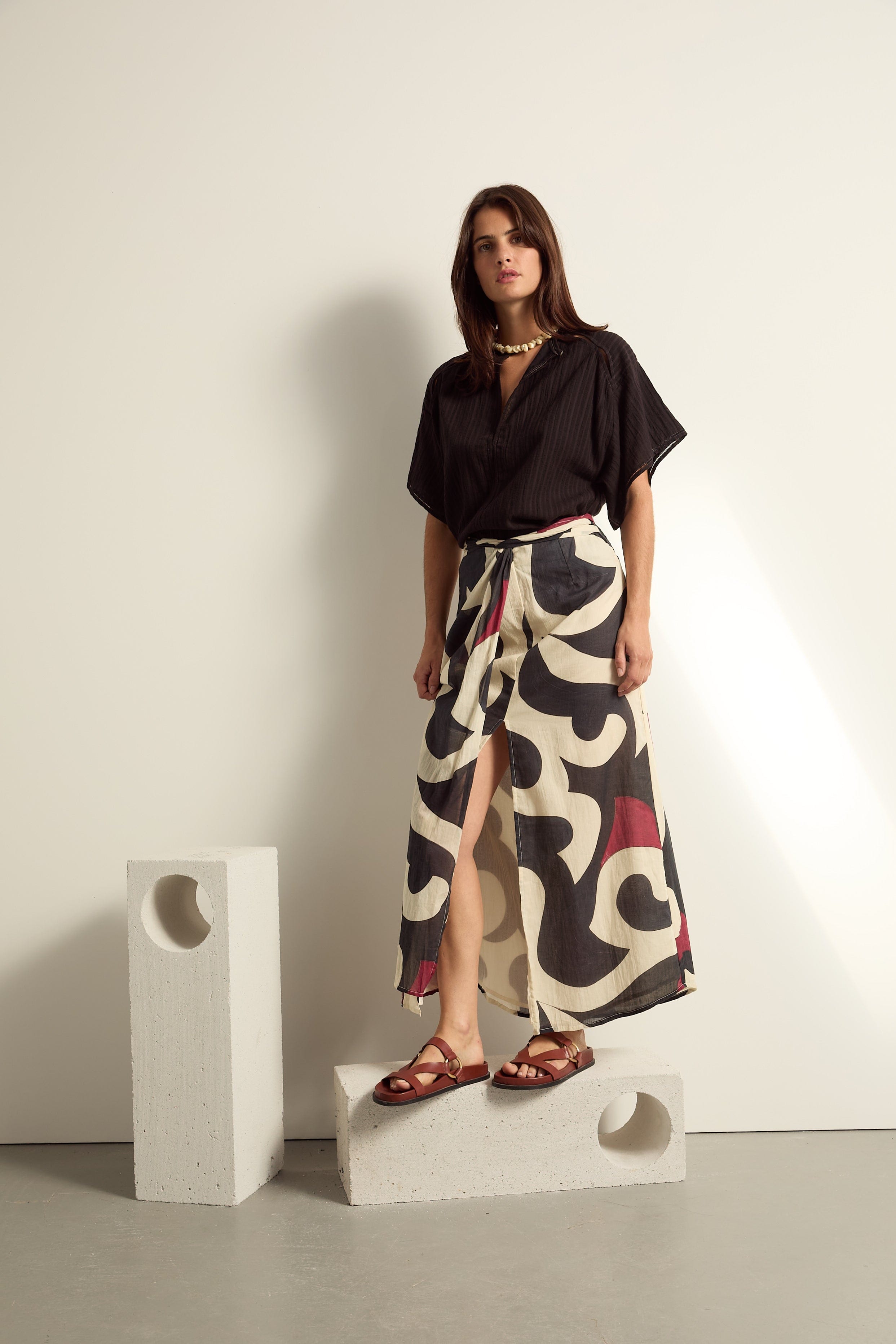 JUPE JULIE IMPRIME RODEO - BLACK