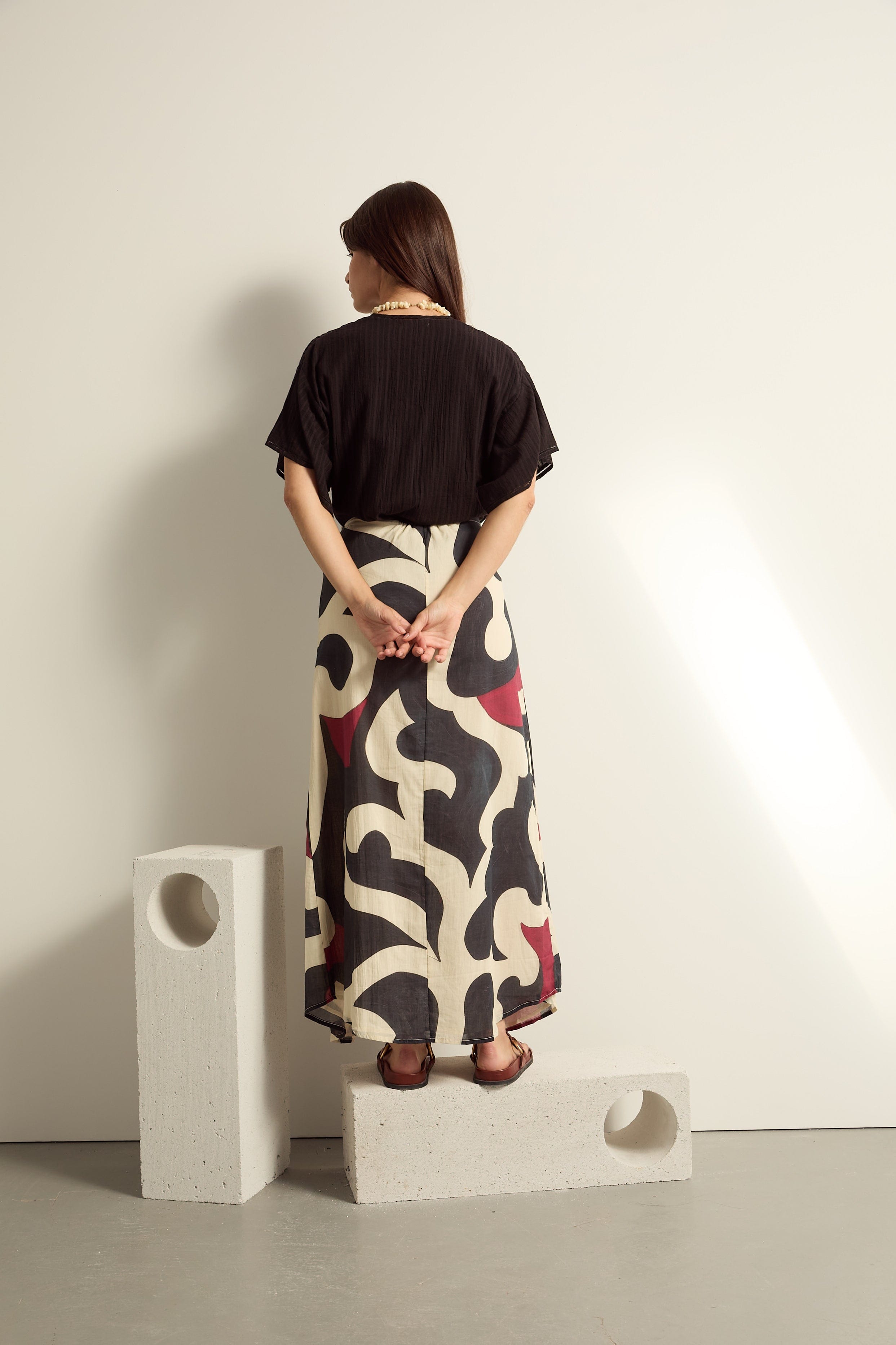 JUPE JULIE IMPRIME RODEO - BLACK