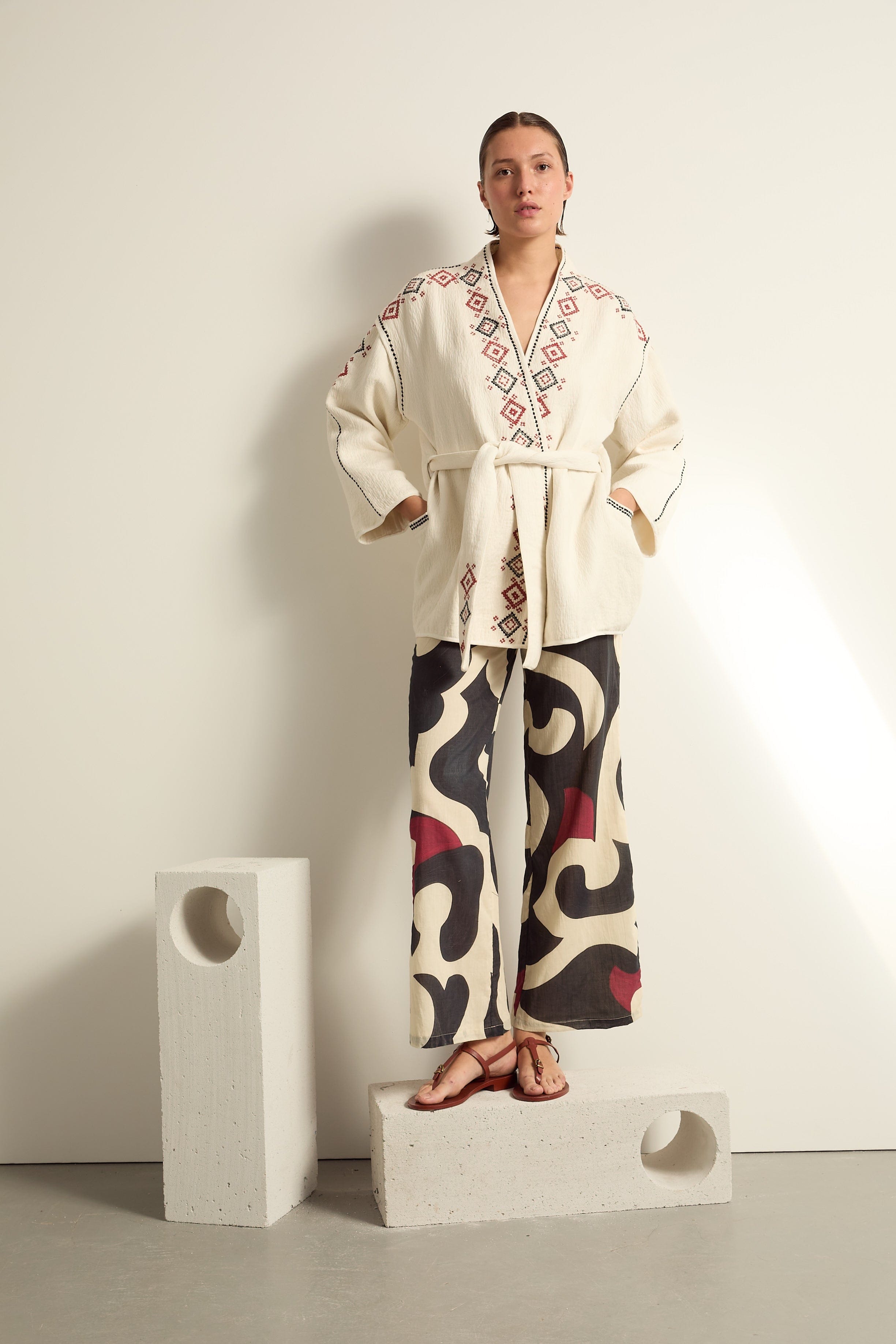 PANTALON ERIKA IMPRIME RODEO - BLACK