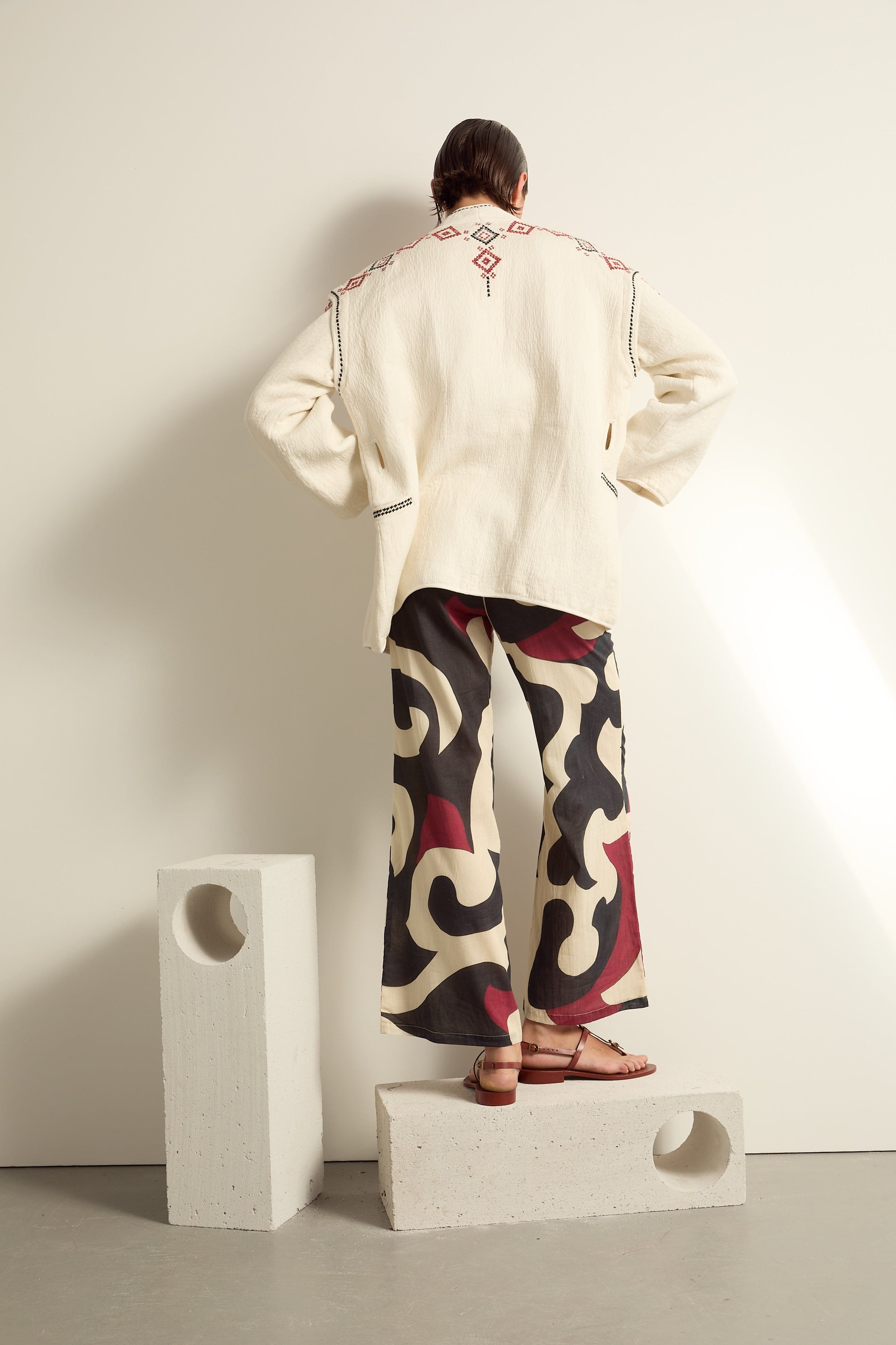 VESTE CALVI BRODEE - WHITE