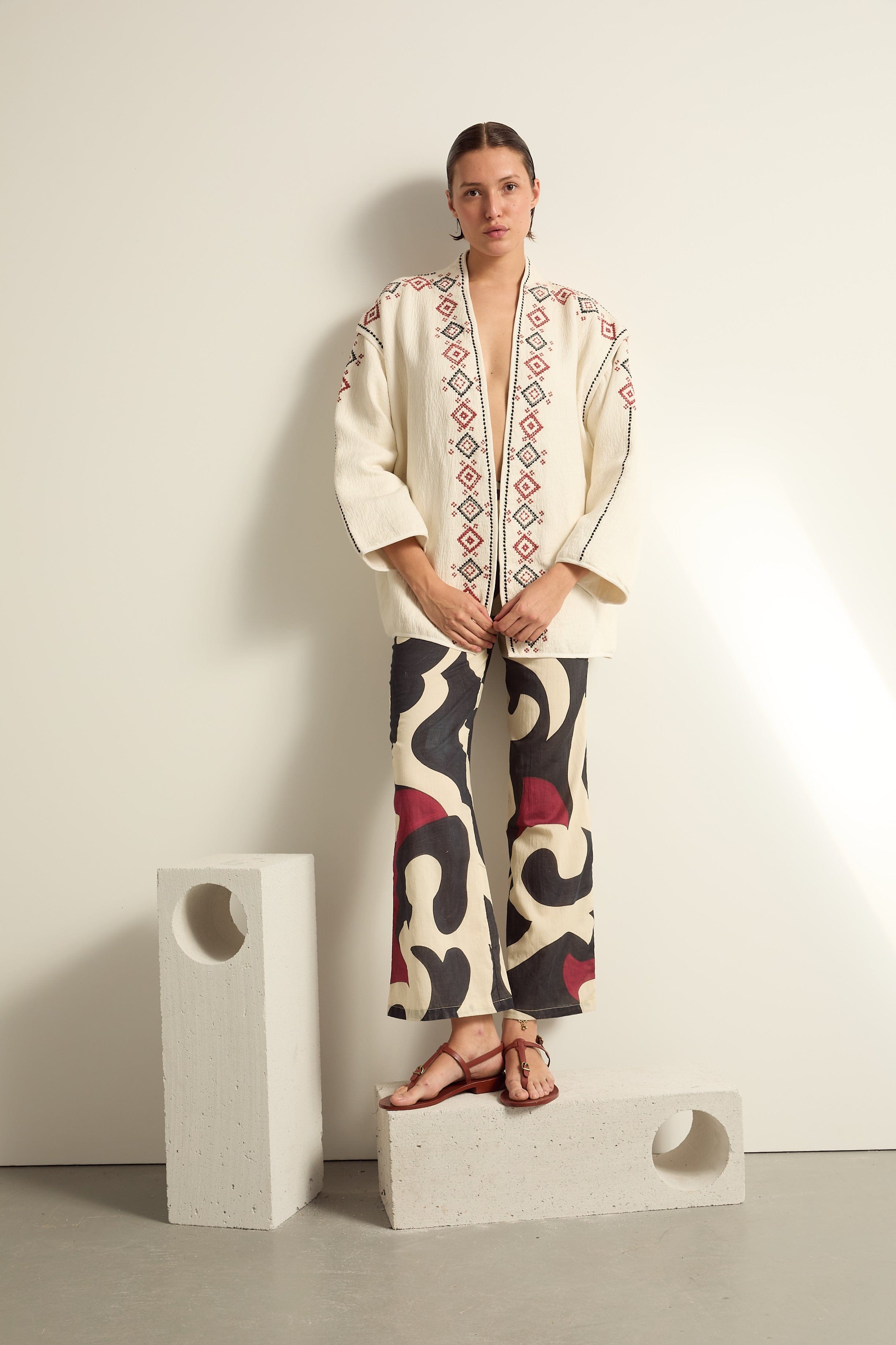 VESTE CALVI BRODEE - WHITE