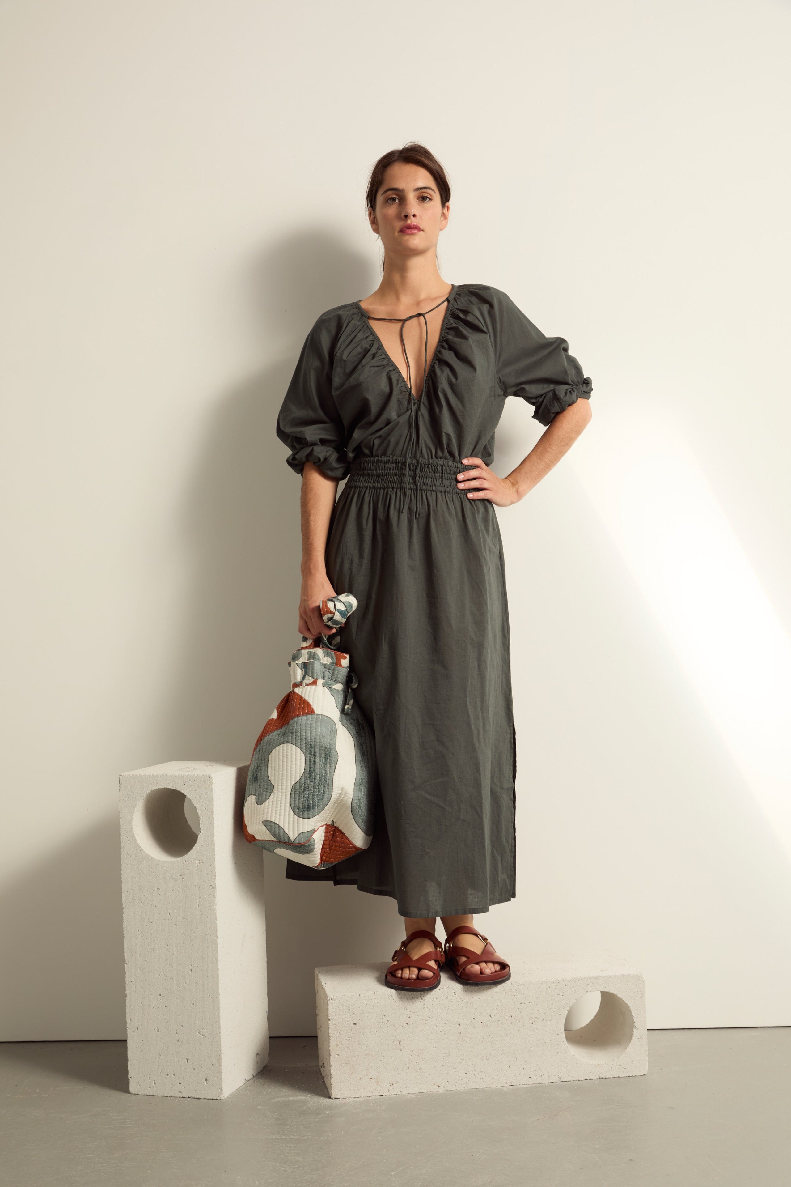 ROBE EUGENIE - ARDOISE