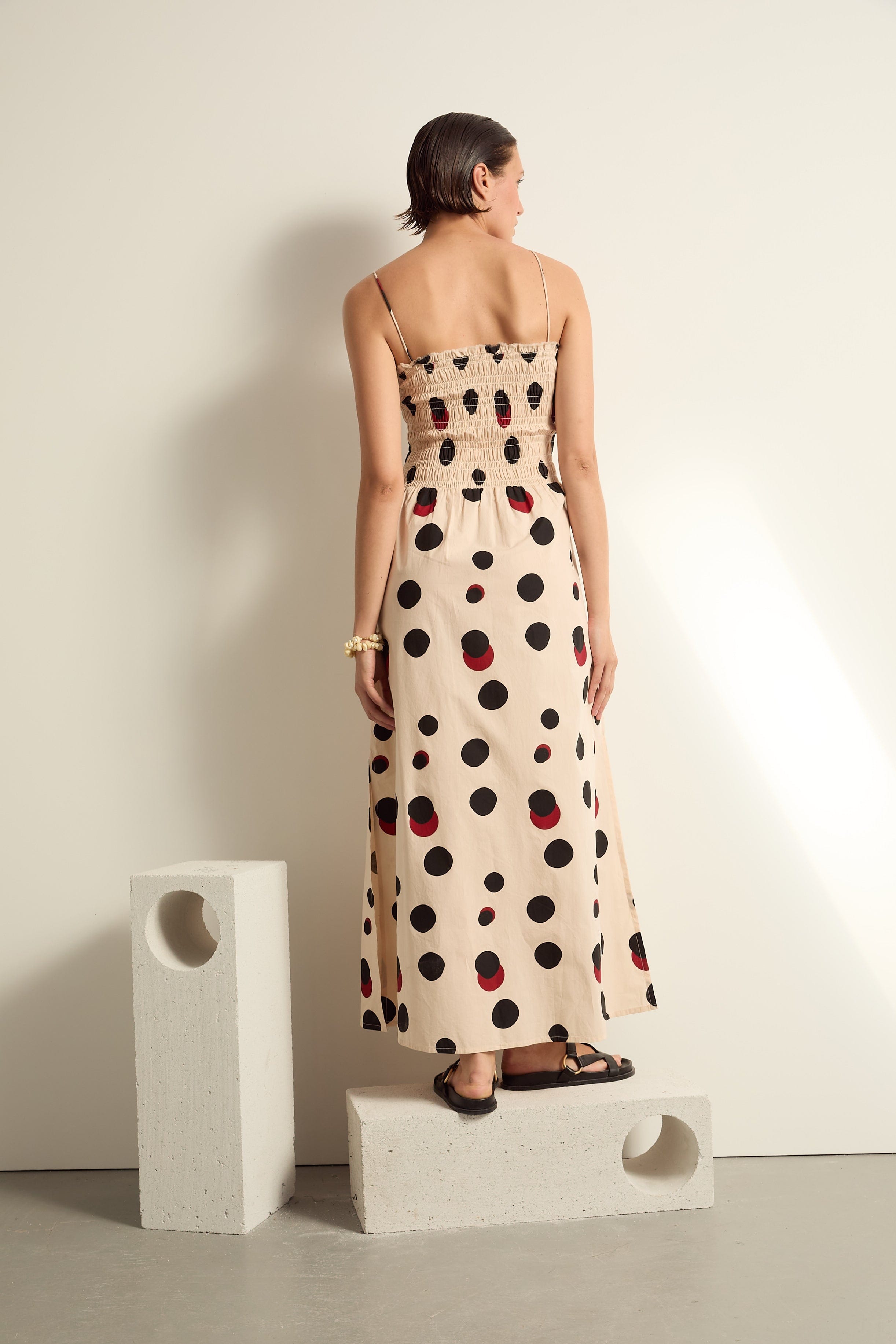 ROBE LINE IMPRIME POLKA - OFF WHITE