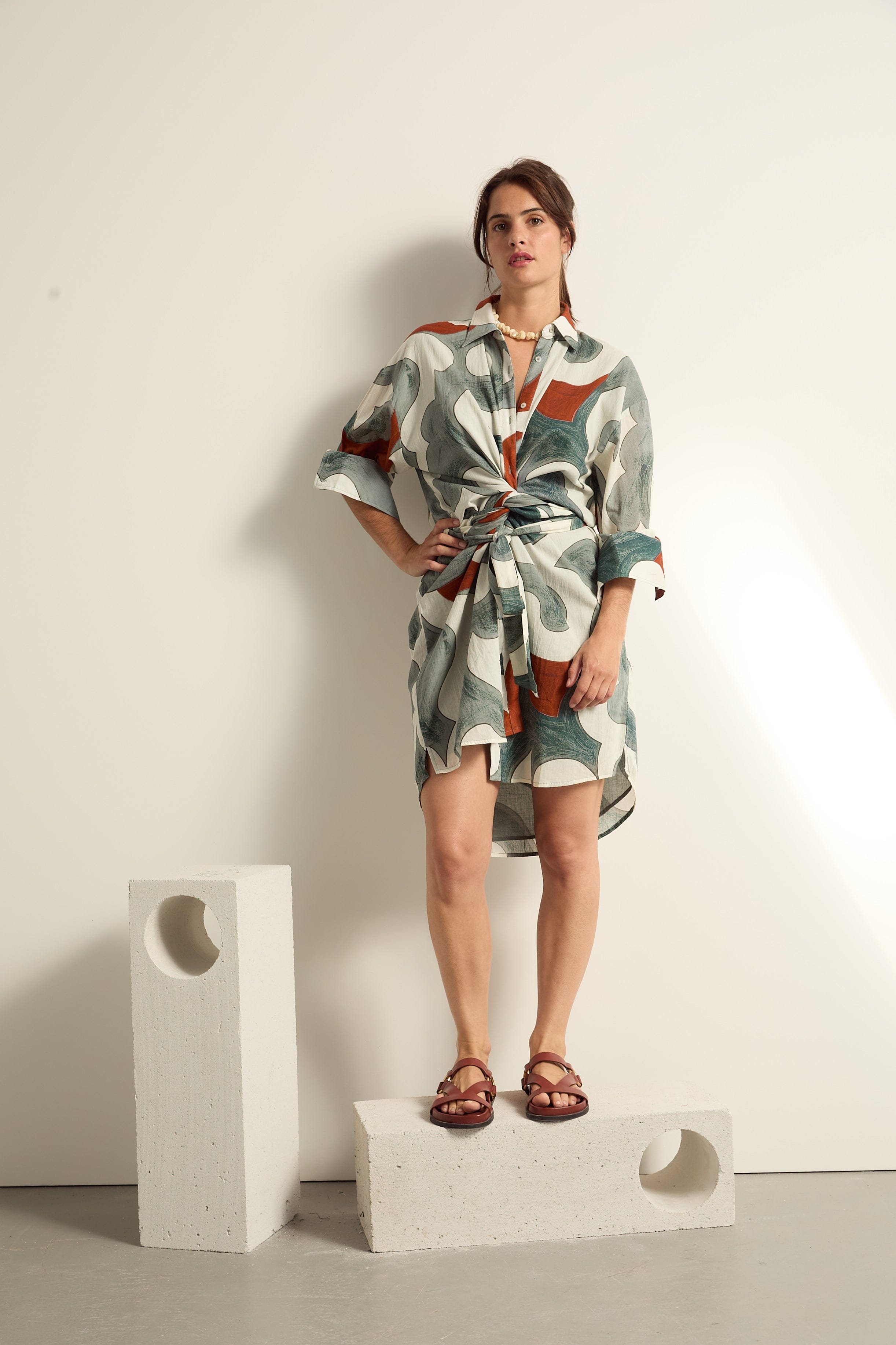 ROBE LILY IMPRIME RODEO - MINERAL BLUE