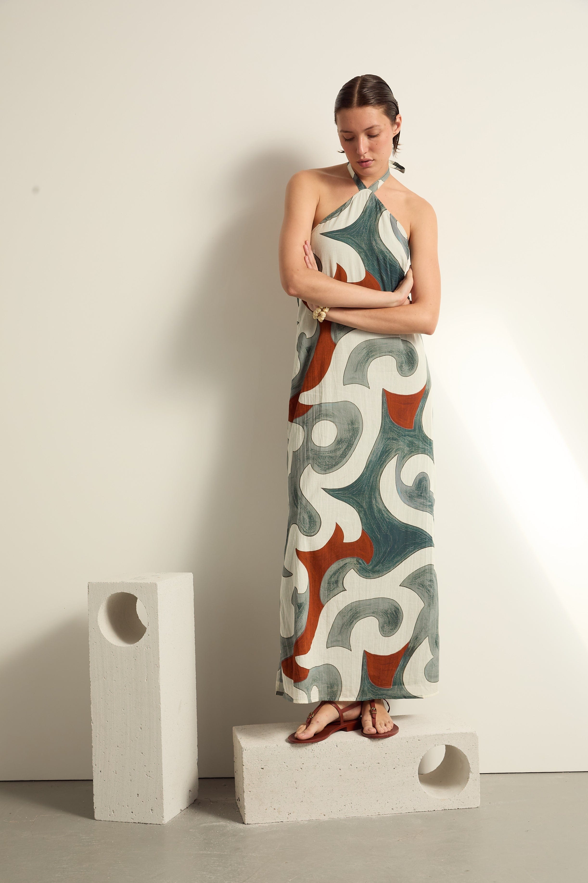 ROBE KATIA IMPRIME RODEO - MINERAL BLUE