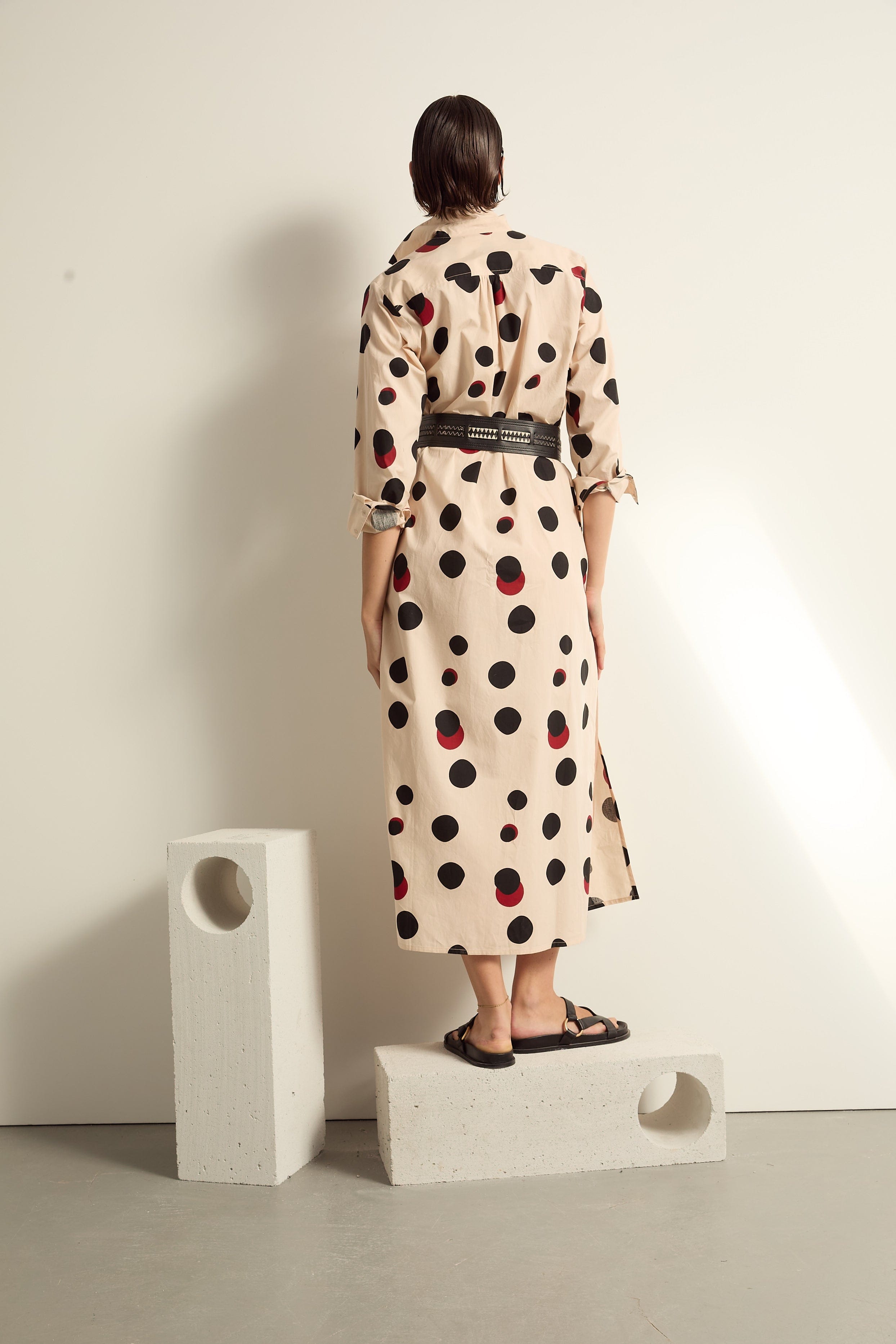 ROBE MURANO IMPRIME POLKA - OFF WHITE