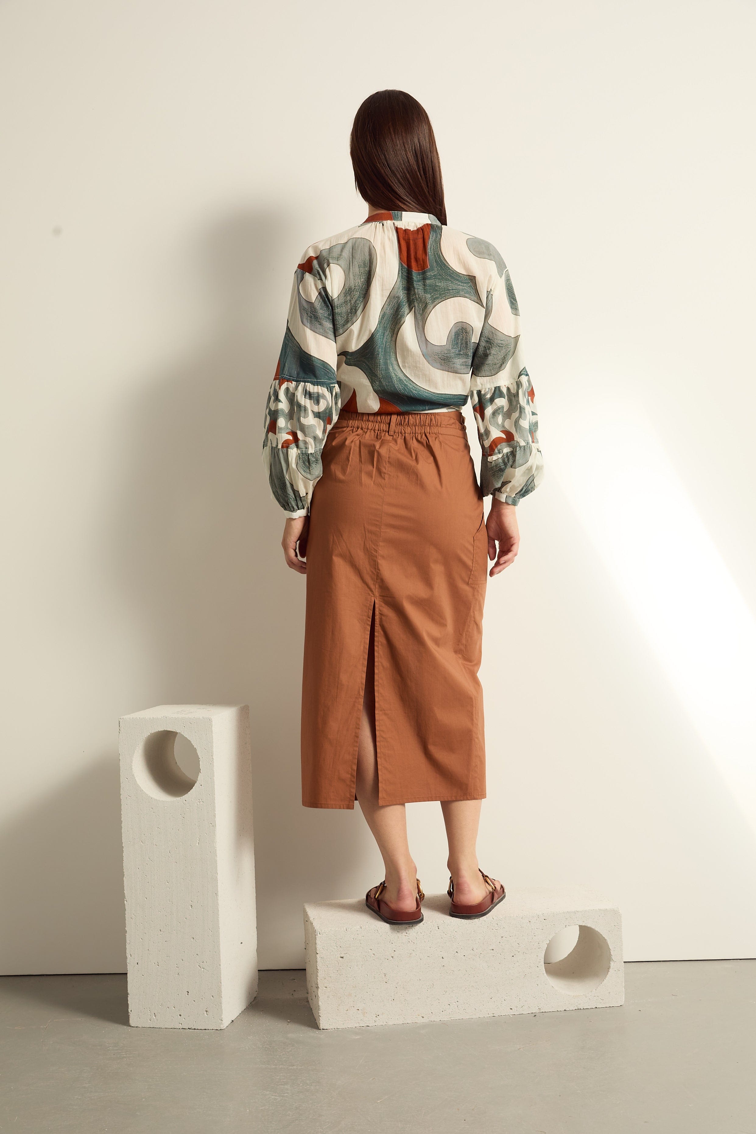 CHEMISE ROXANE IMPRIME RODEO - MINERAL BLUE