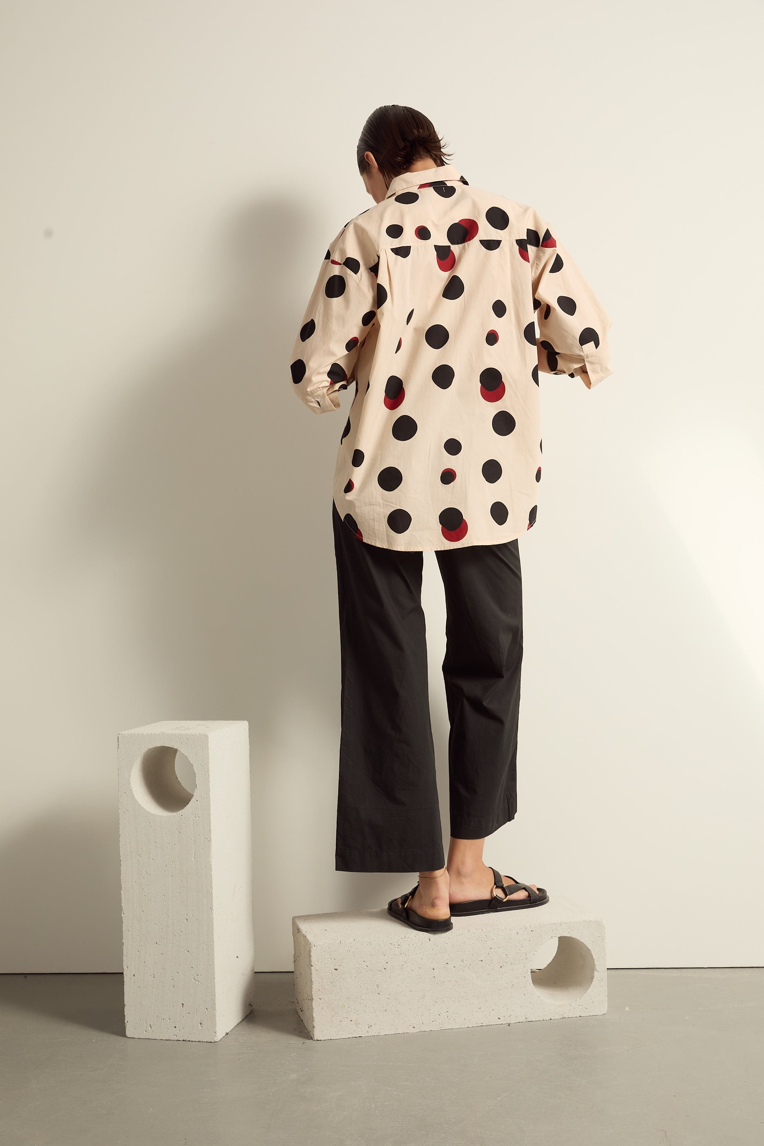 CHEMISE FIORINA IMPRIME POLKA - OFF WHITE