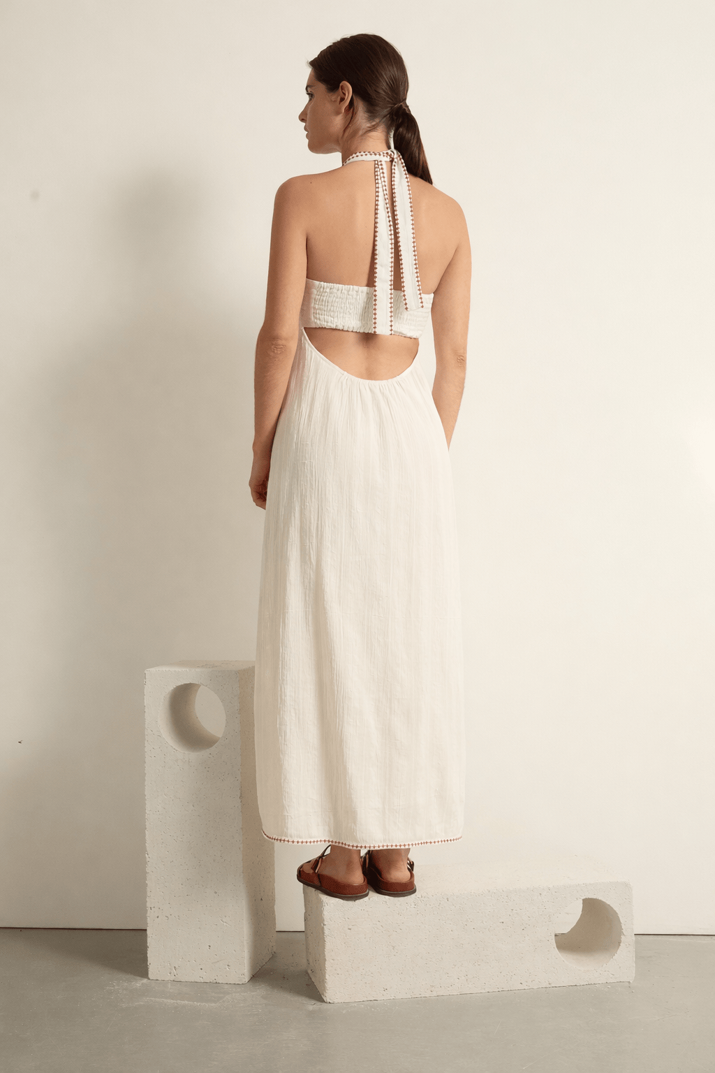 ROBE CLEMENTINE BRODÉE - WHITE