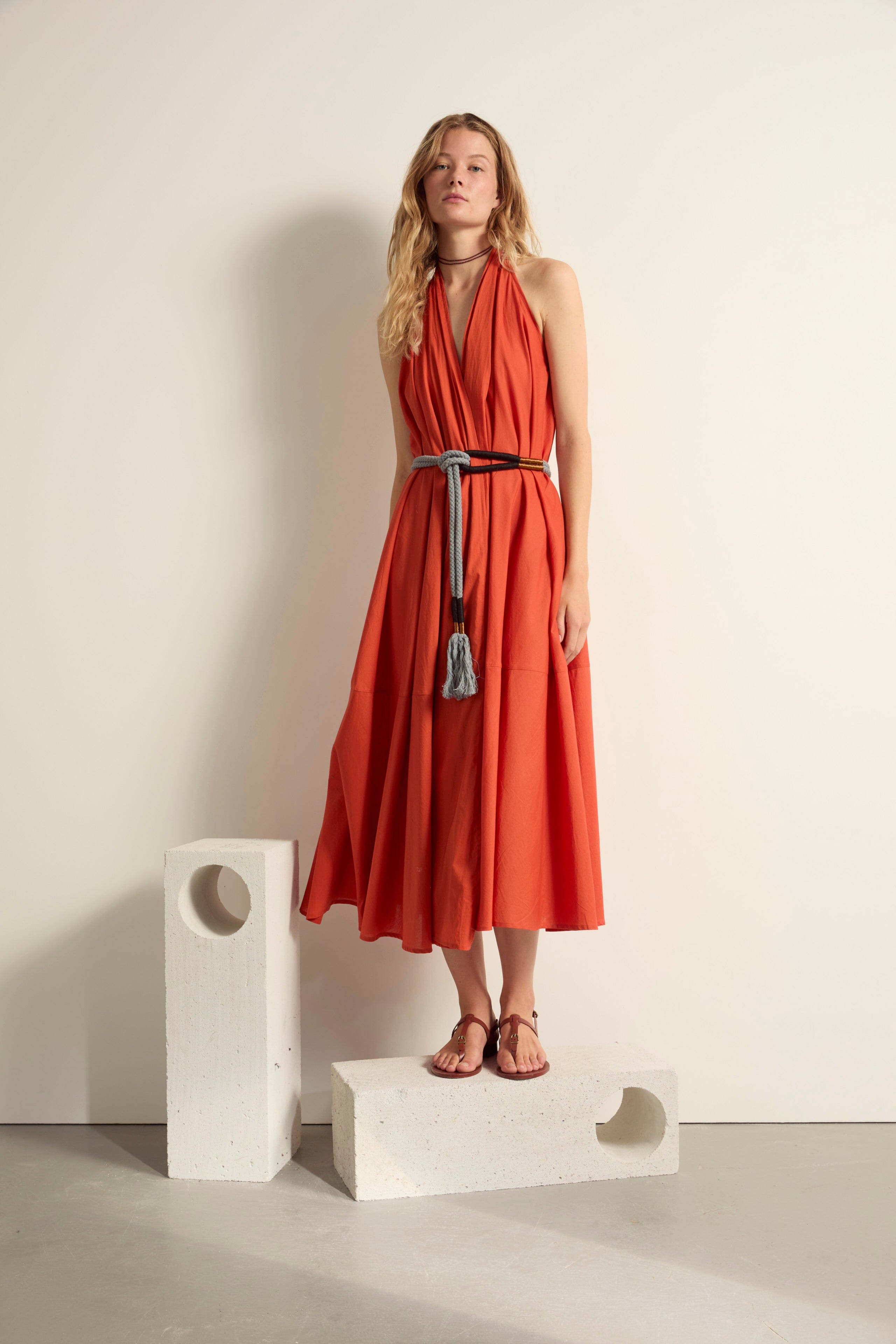 CEINTURE EN CORDE PATRIMONIO - MINERAL BLUE