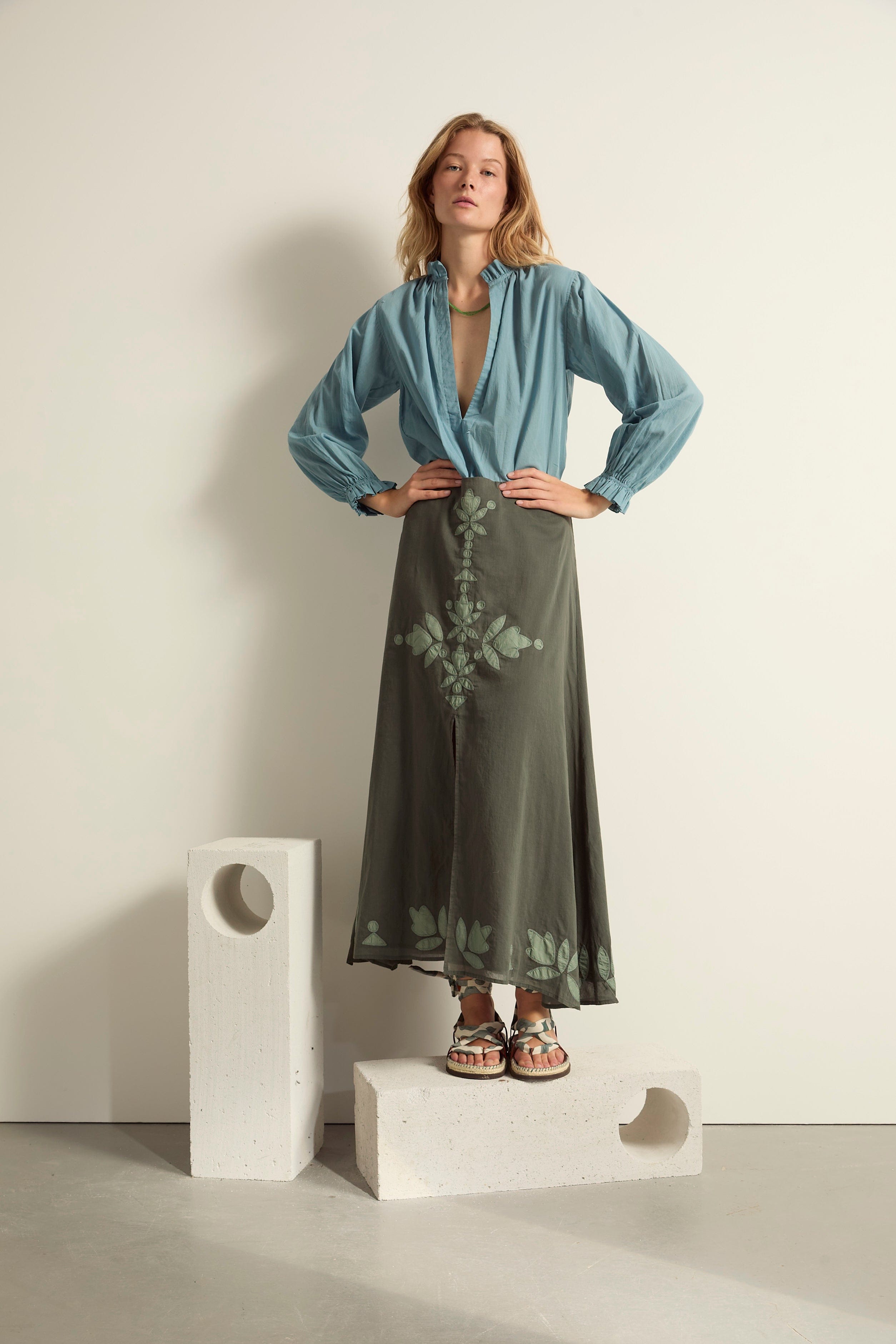 BLOUSE SAPHO - MINERAL BLUE