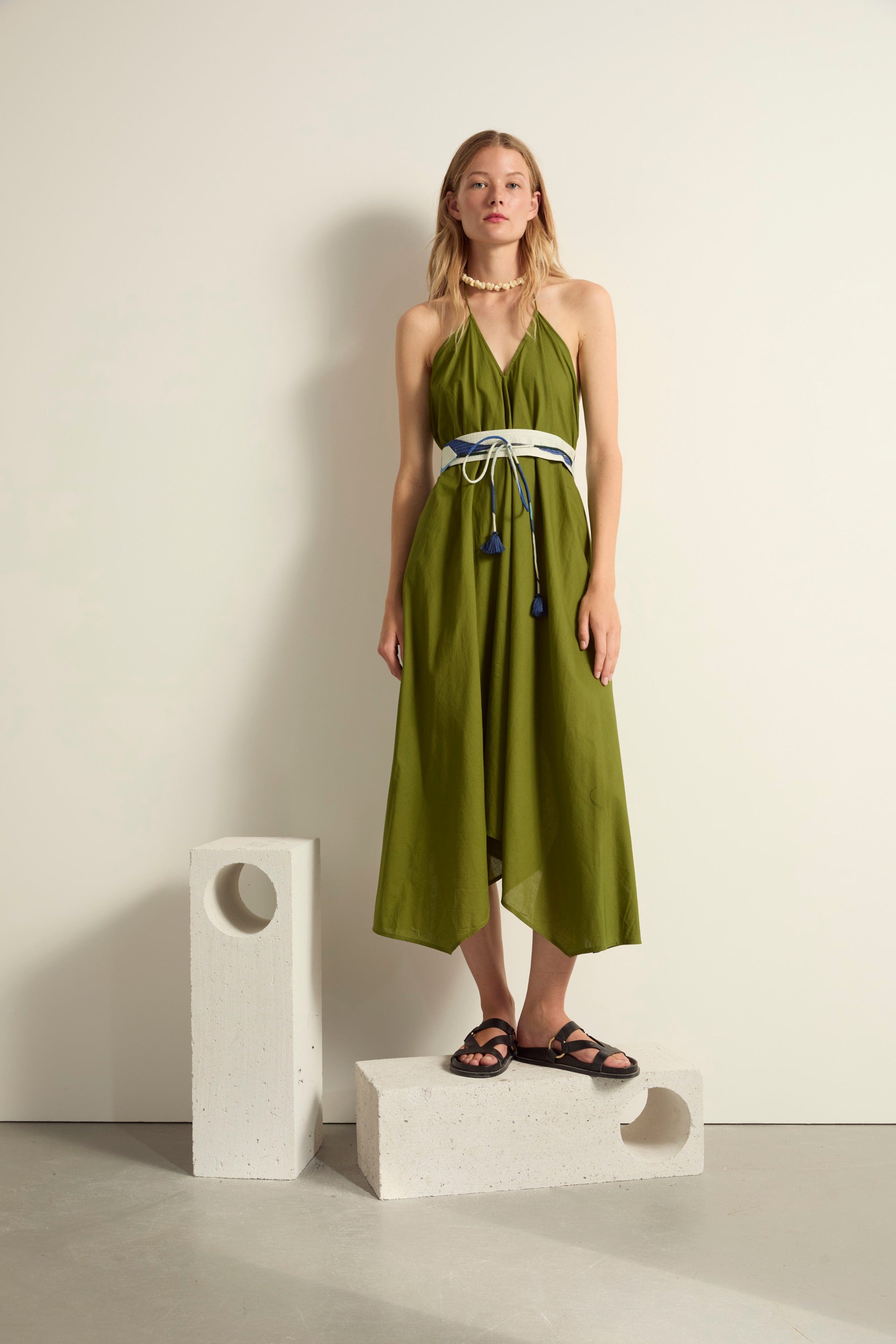 CEINTURE ANDRIA IMPRIME CACTUS - LAPIS BLUE