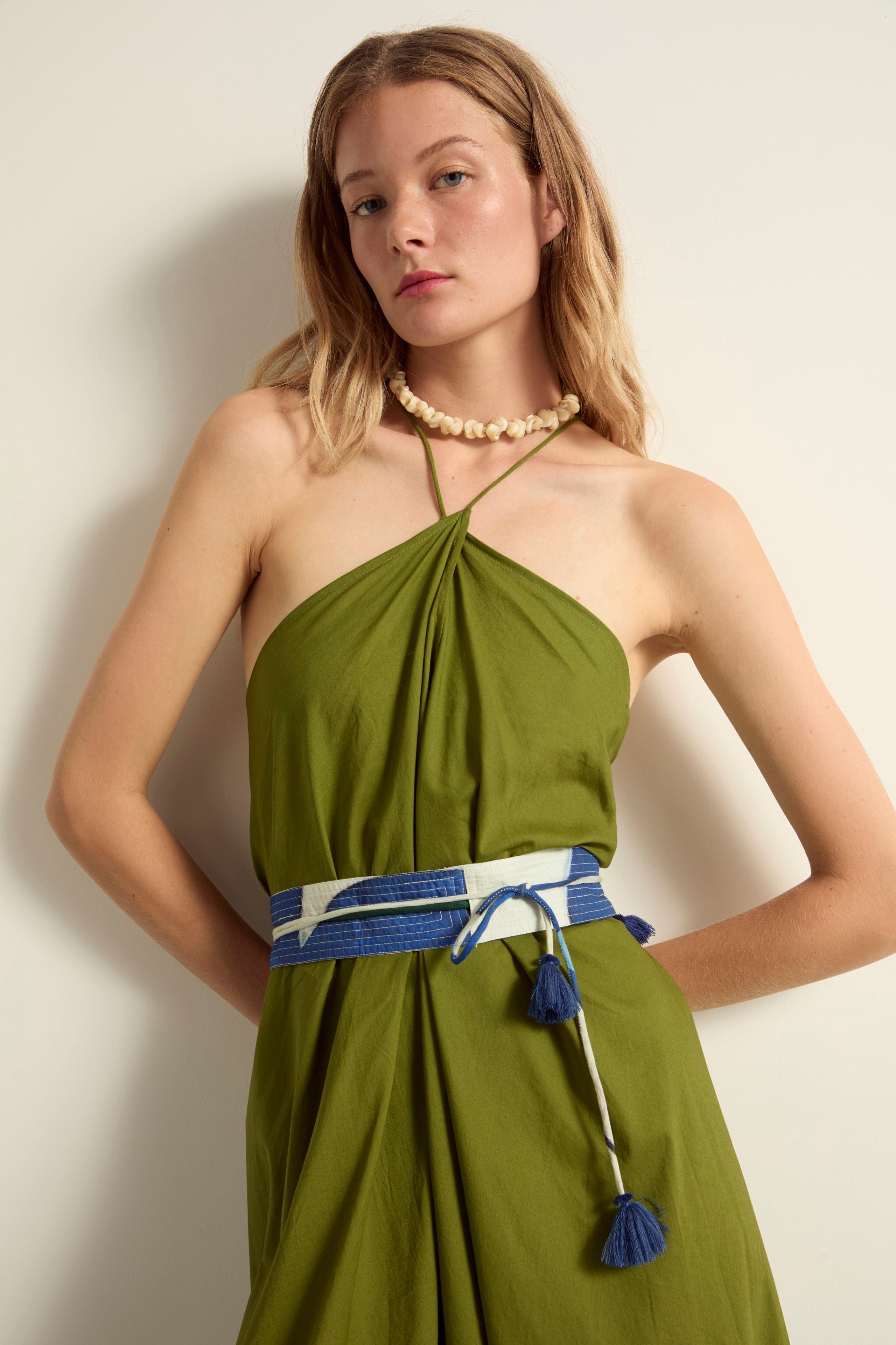 CEINTURE ANDRIA IMPRIME CACTUS - LAPIS BLUE