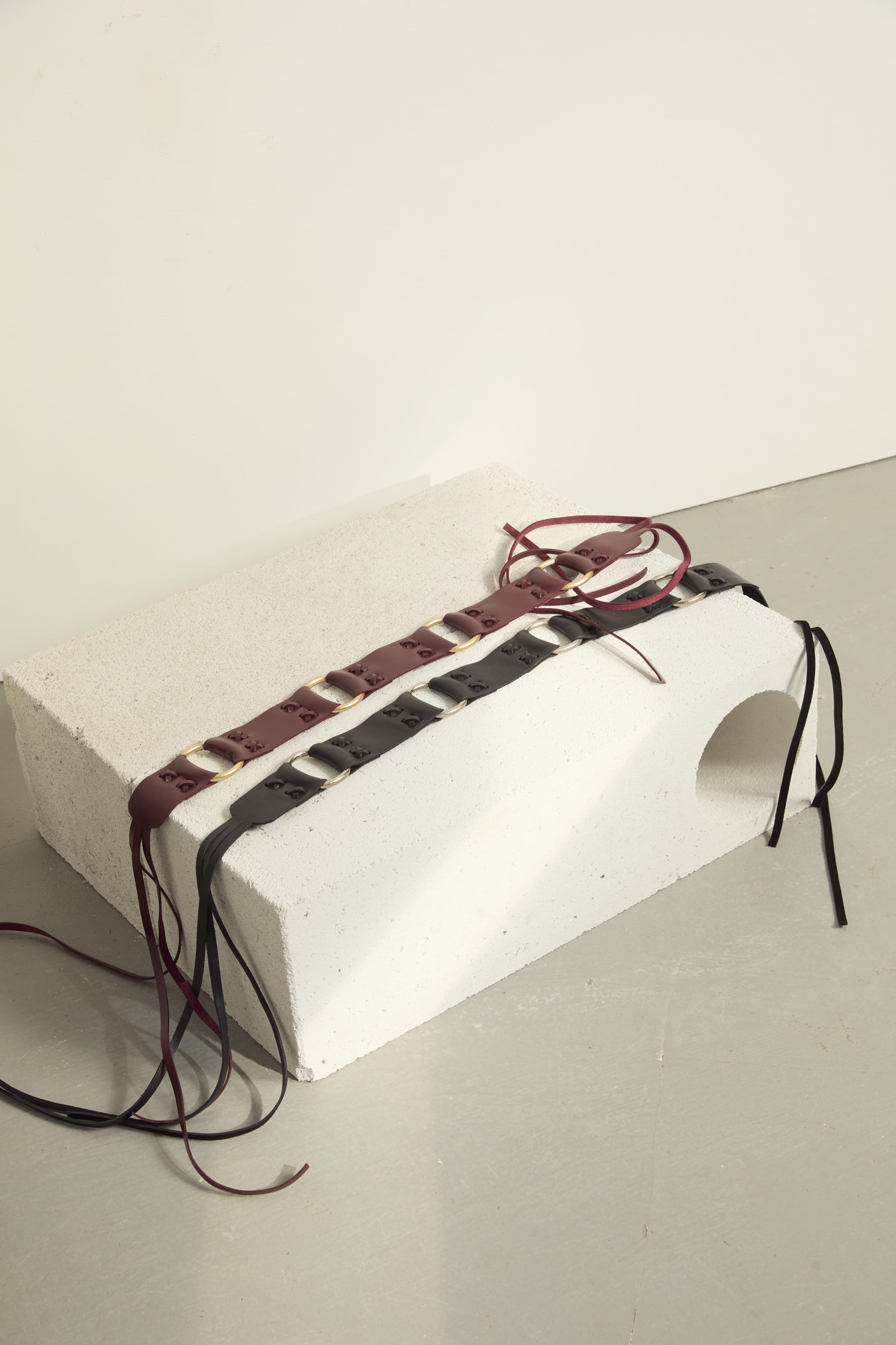 CEINTURE EN CUIR LA - BURGUNDY