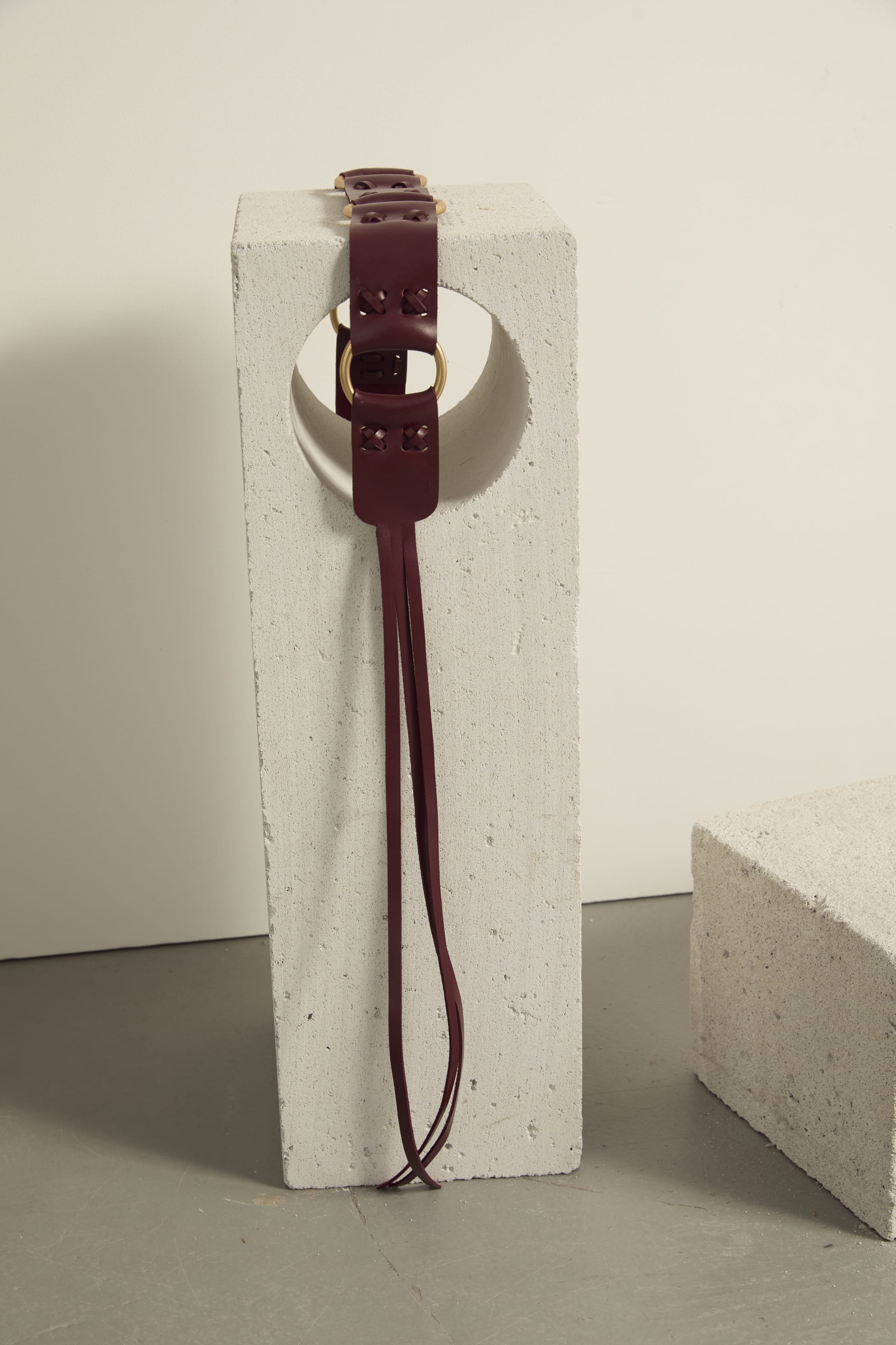 CEINTURE EN CUIR LA - BURGUNDY