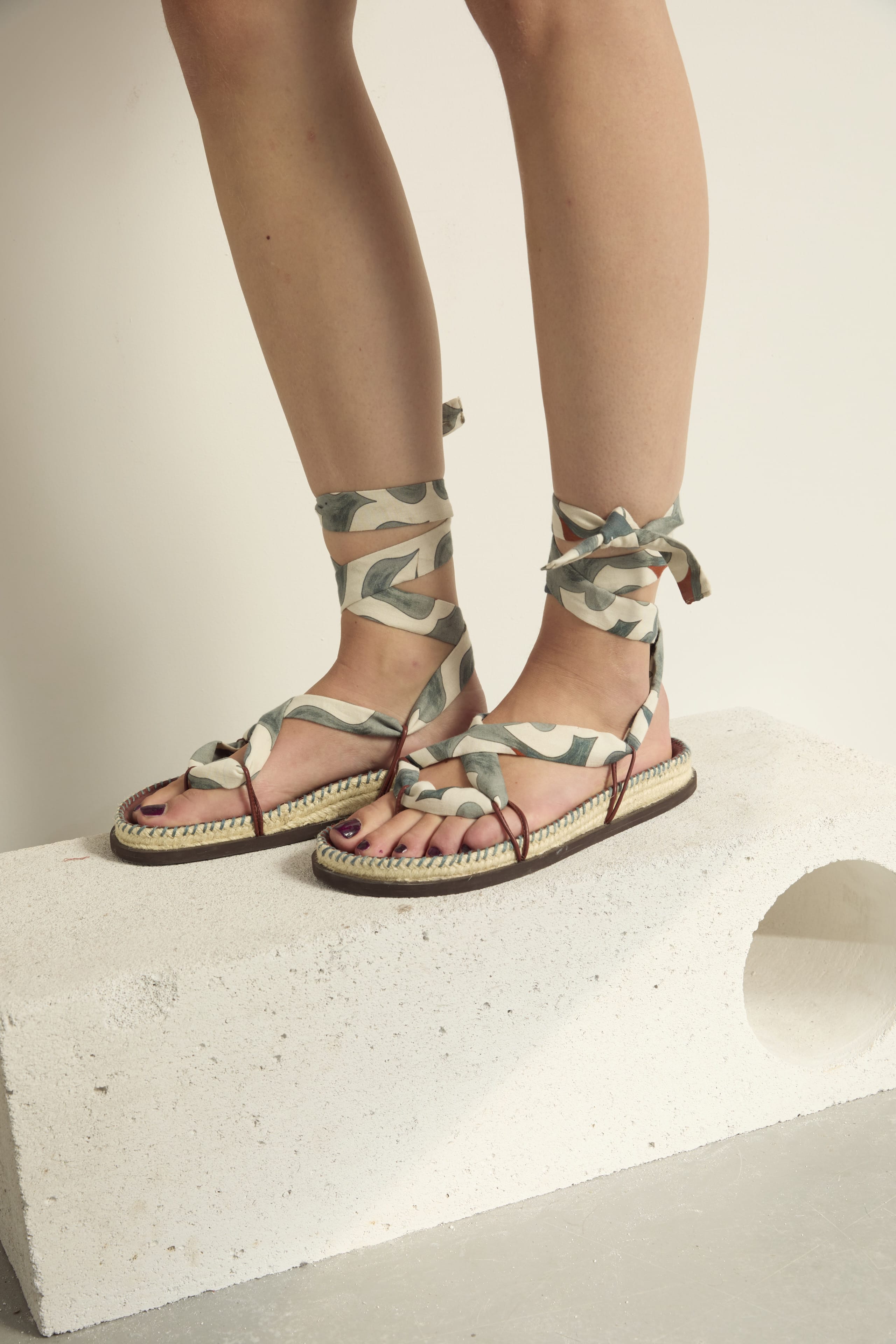SANDALES EN CUIR SOCRATE - MINERAL BLUE