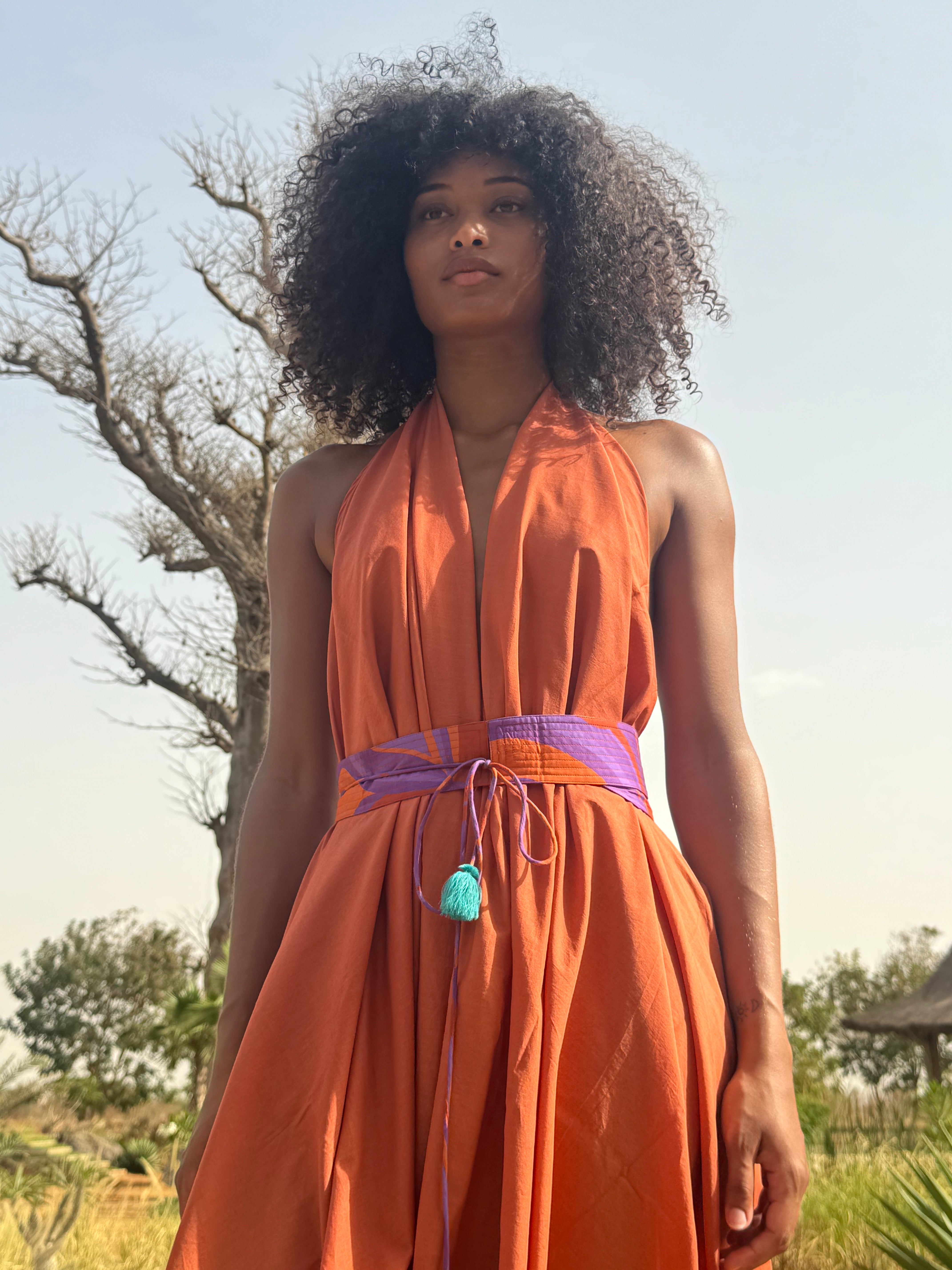 ROBE PARÉO MALIN MI-LONG ALINE - RUST
