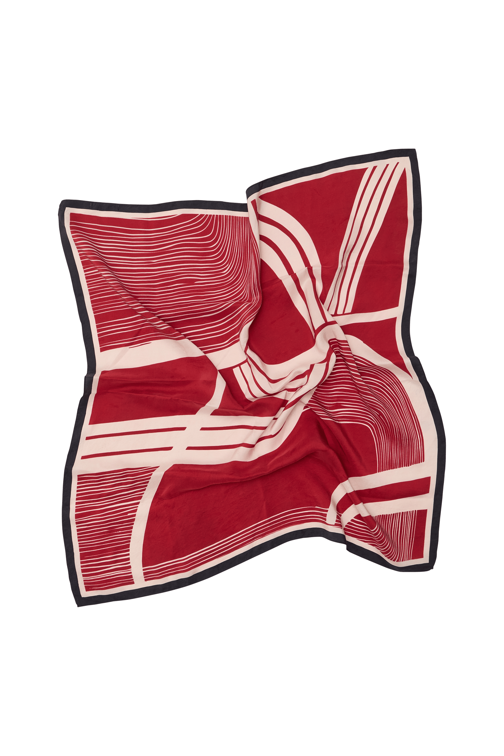 BANDANA IMPRIME CAROUSEL SOIE LAVEE - POMPEI RED