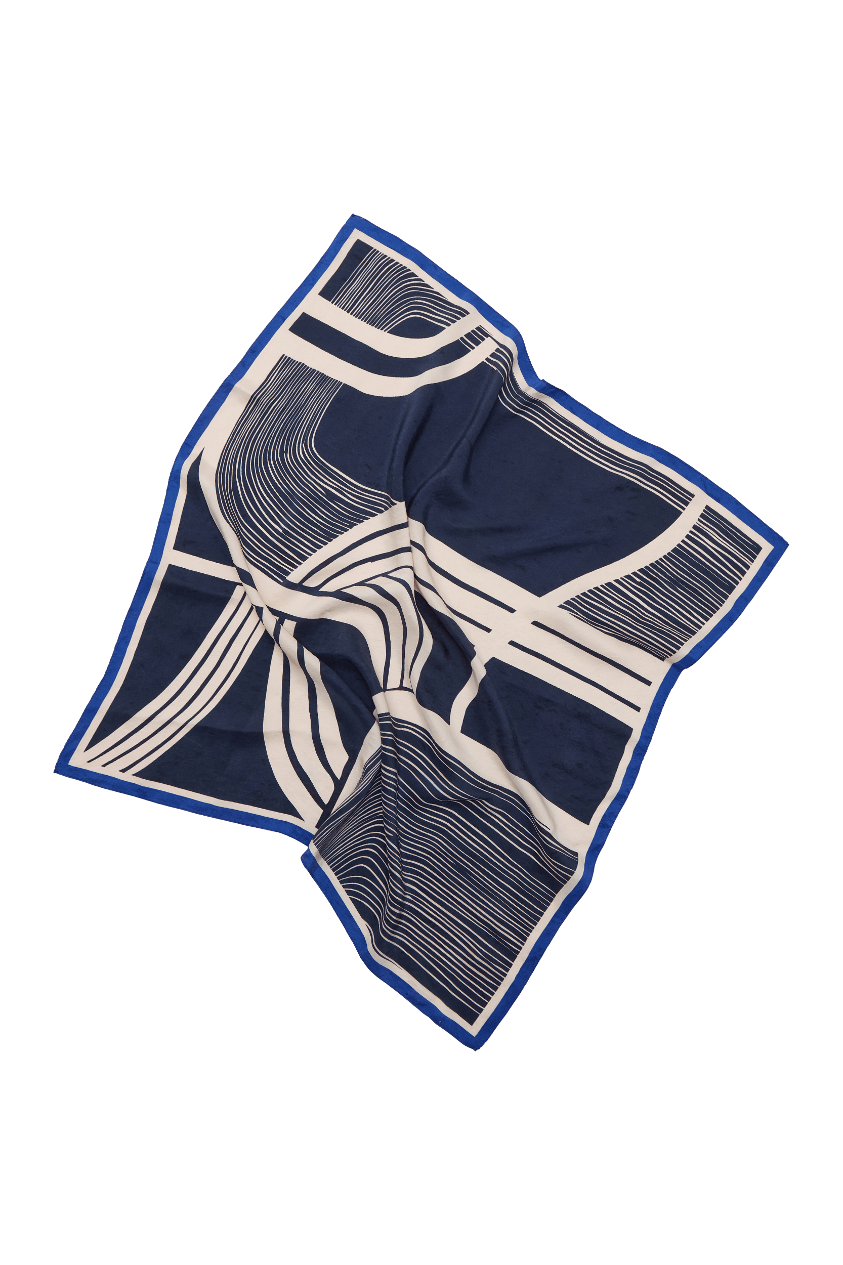 BANDANA IMPRIME CAROUSEL SOIE LAVEE - INK BLUE