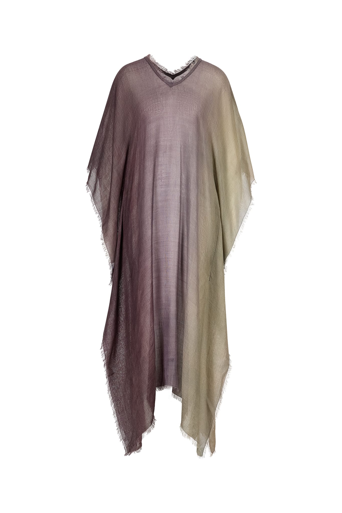 PONCHO LONG RAFAELE SUNRISE ETAMINE DE LAINE - BLUE