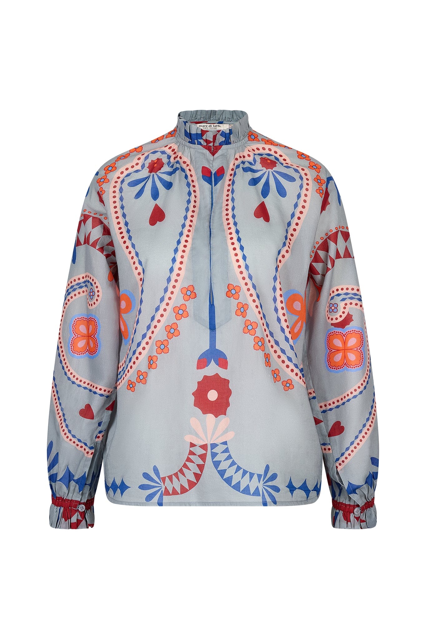 BLOUSE SAPHO IMPRIME BLOSSOM - MINERAL BLUE