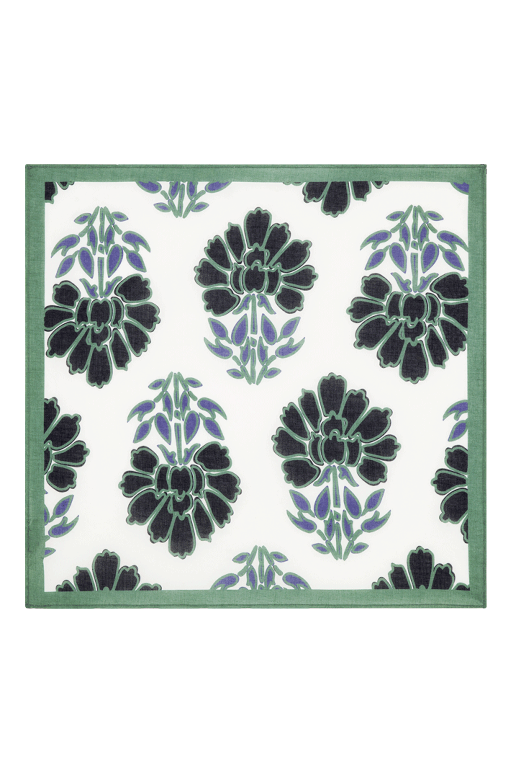 BANDANA IMPRIME INDIAN FLOWERS - BLUE