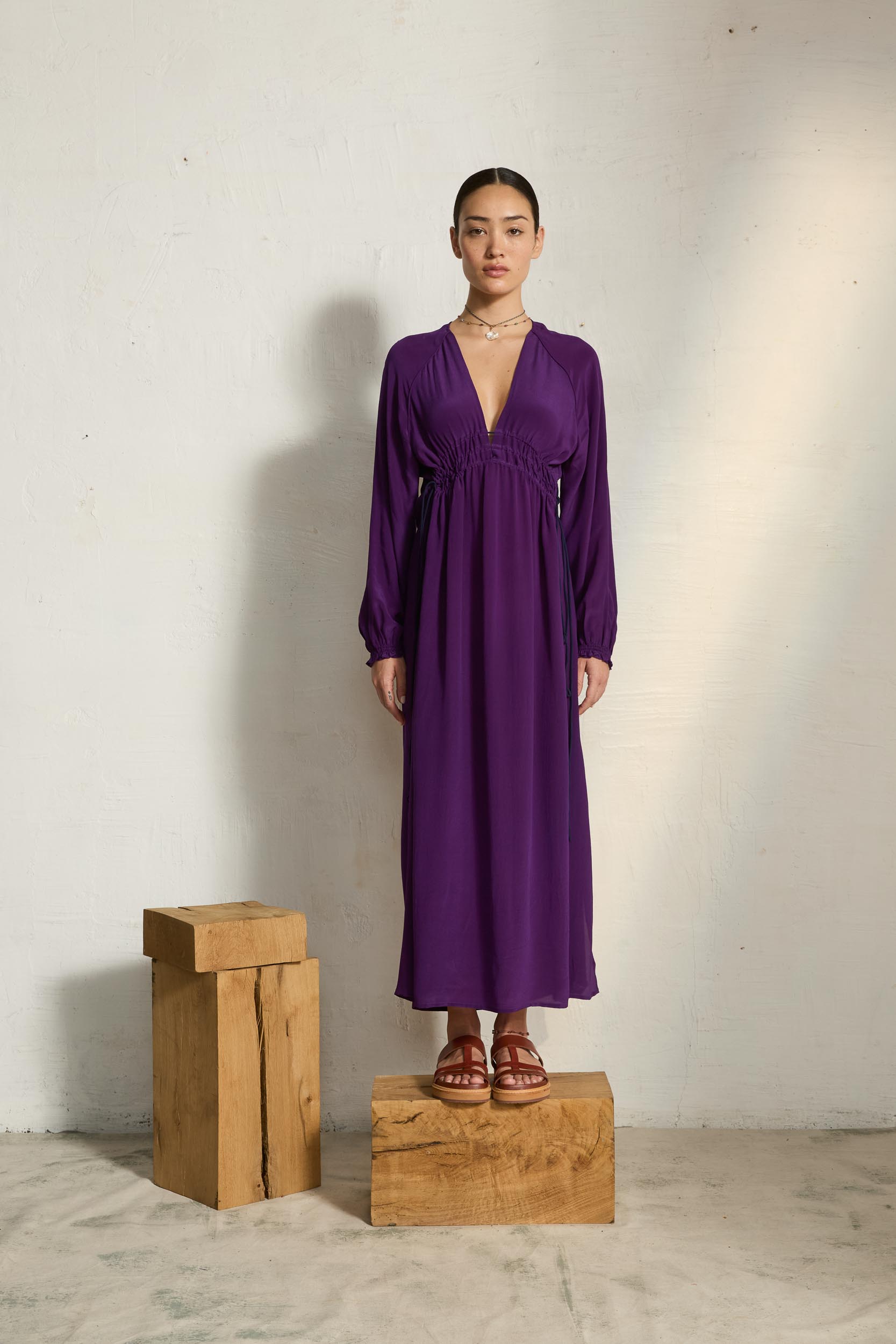 ESMEE SILK DRESS - ULTRA VIOLET