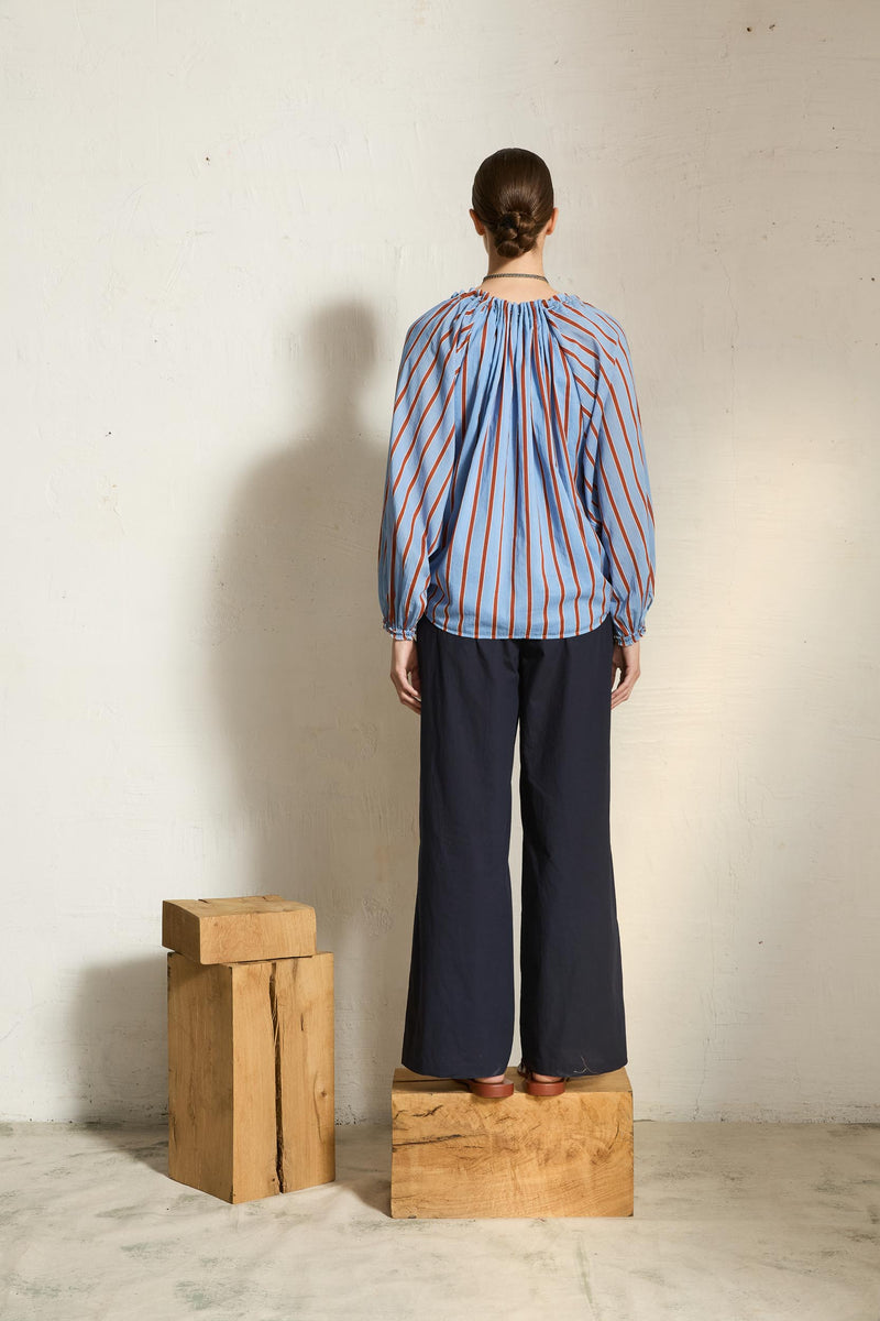 BLOUSE BONO IMPRIME PELICANO - LIGHT BLUE RED