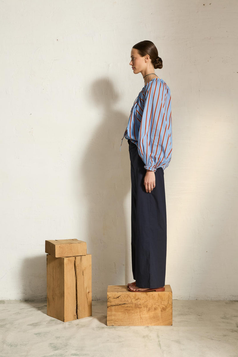 BLOUSE BONO IMPRIME PELICANO - LIGHT BLUE RED