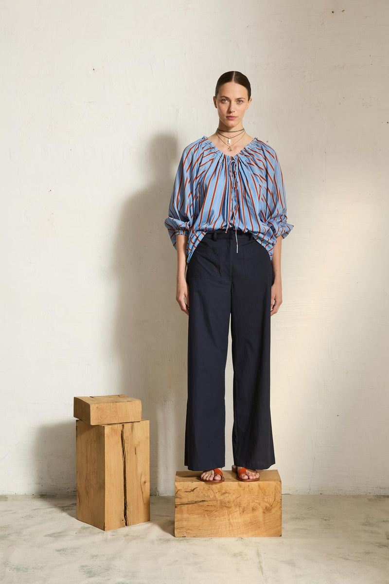 BLOUSE BONO IMPRIME PELICANO - LIGHT BLUE RED