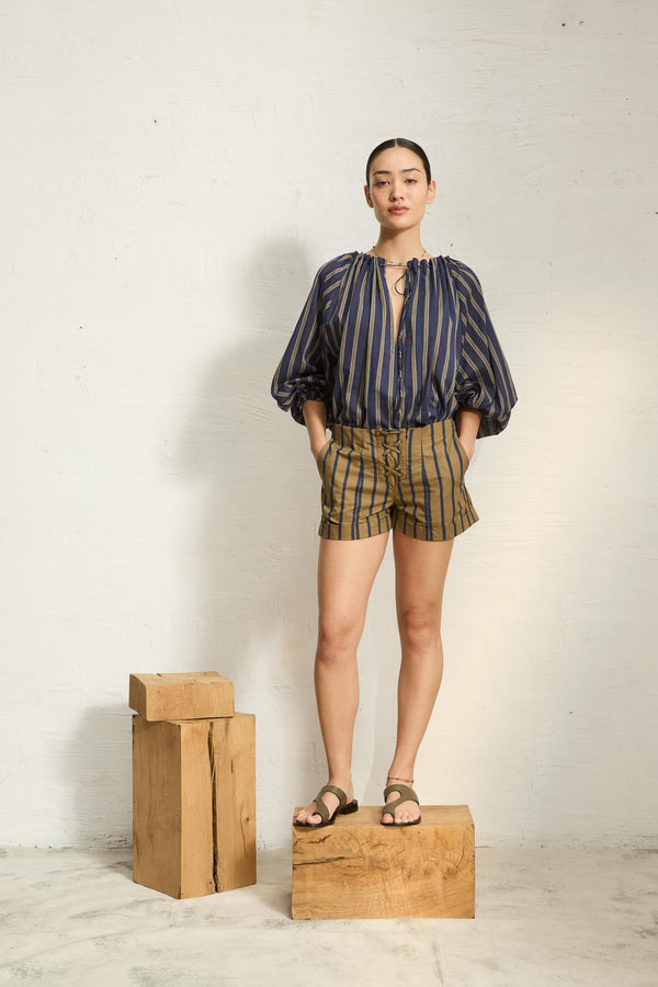 BLOUSE BONO IMPRIME PELICANO - DARK BLUE KAKI