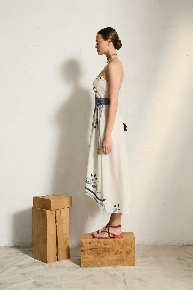 ROBE IVINA IMPRIME ARABESQUE - WHITE