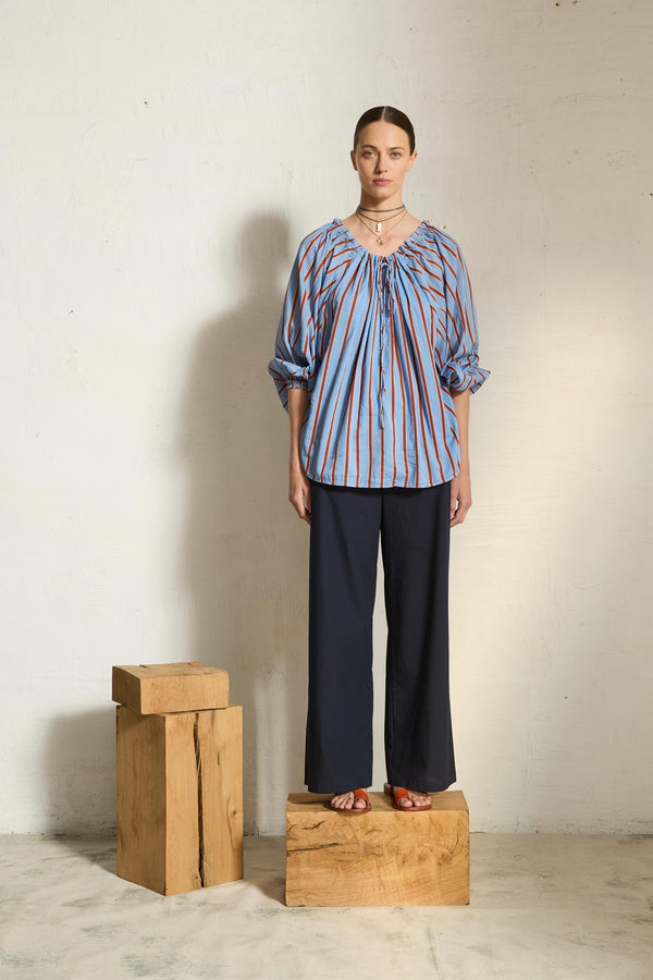 BLOUSE BONO IMPRIME PELICANO - LIGHT BLUE RED