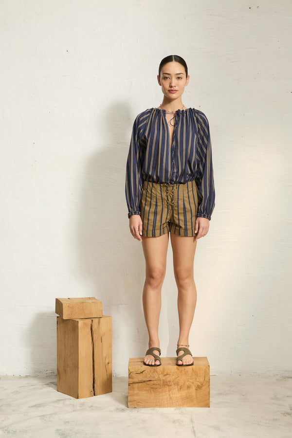 BLOUSE BONO IMPRIME PELICANO - DARK BLUE KAKI