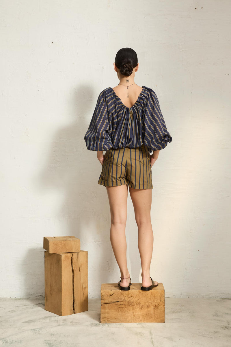 BLOUSE BONO IMPRIME PELICANO - ARMY DARK BLUE