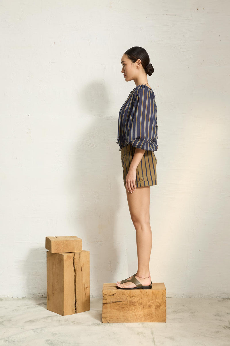 BLOUSE BONO IMPRIME PELICANO - DARK BLUE KAKI