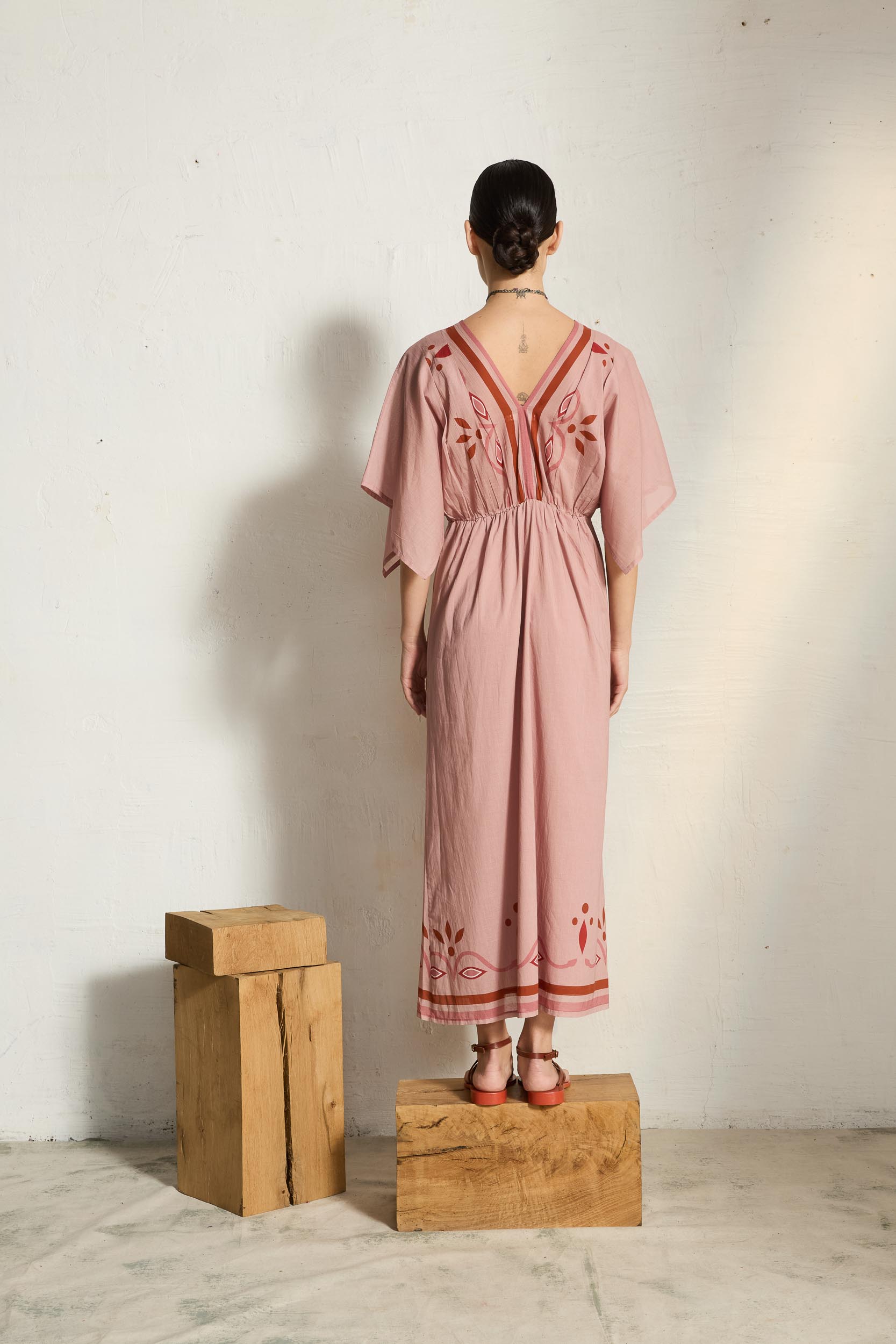 ARABESQUE PRINTED SACRED DRESS - SLATE