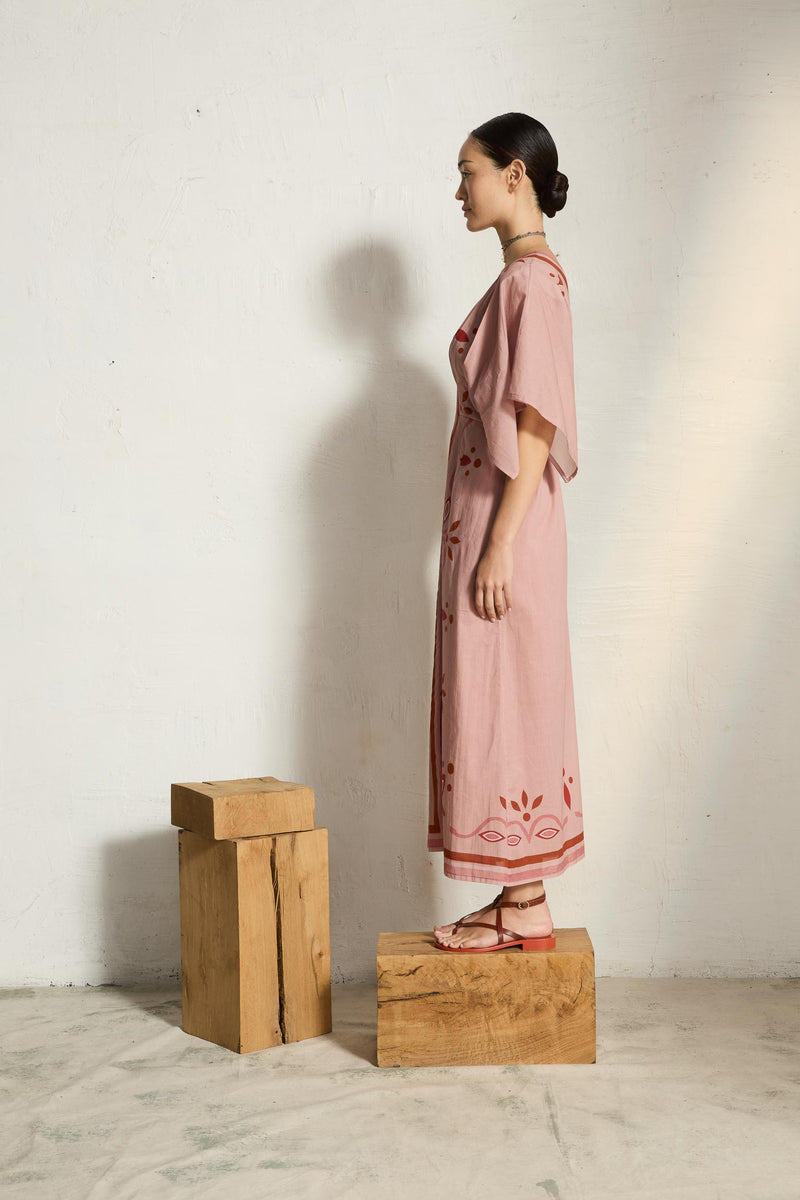 ROBE SOUANE IMPRIME ARABESQUE - ARDOISE