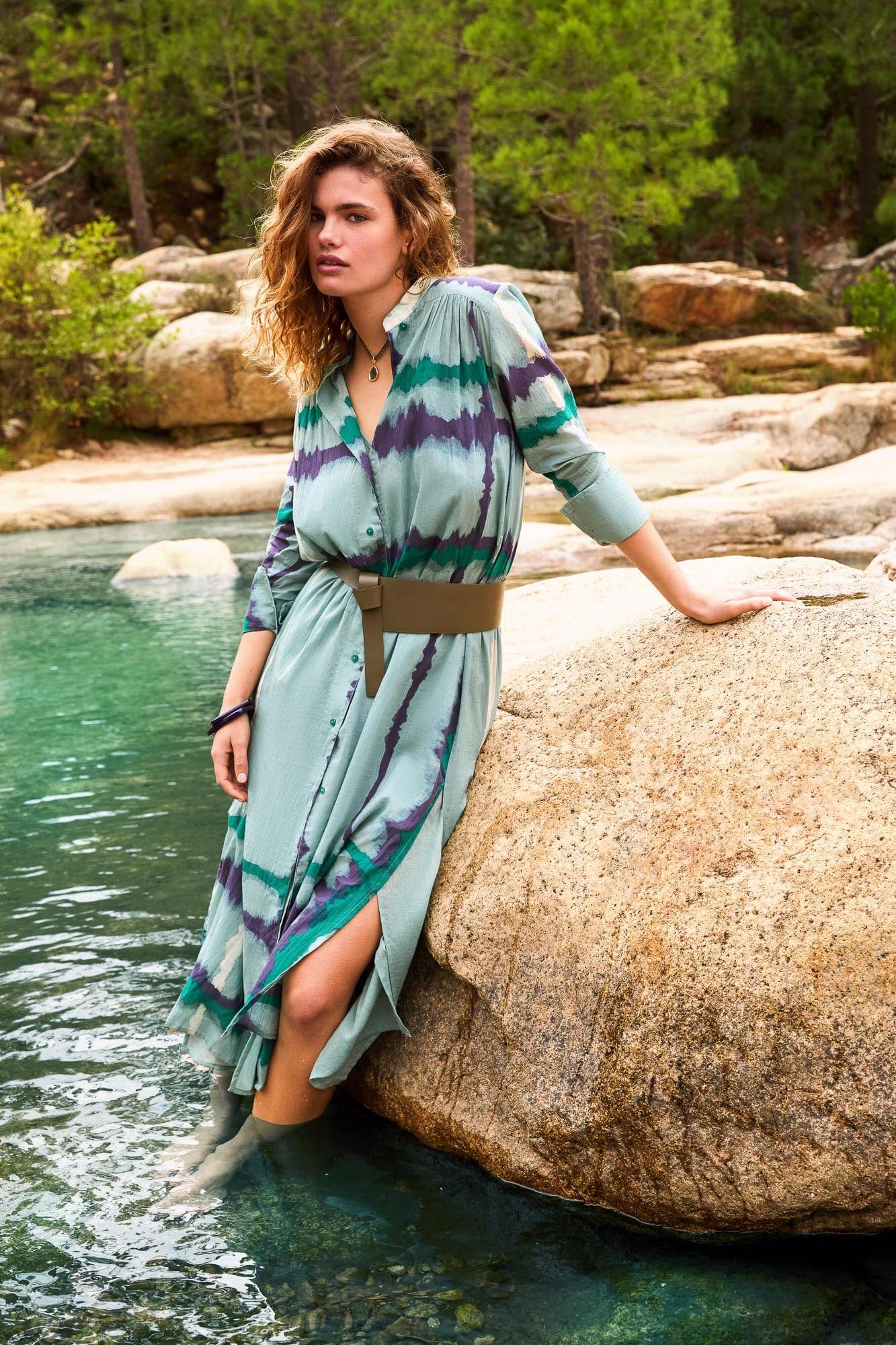 ROBE OLGA IMPRIME TD CHECK - LAGON