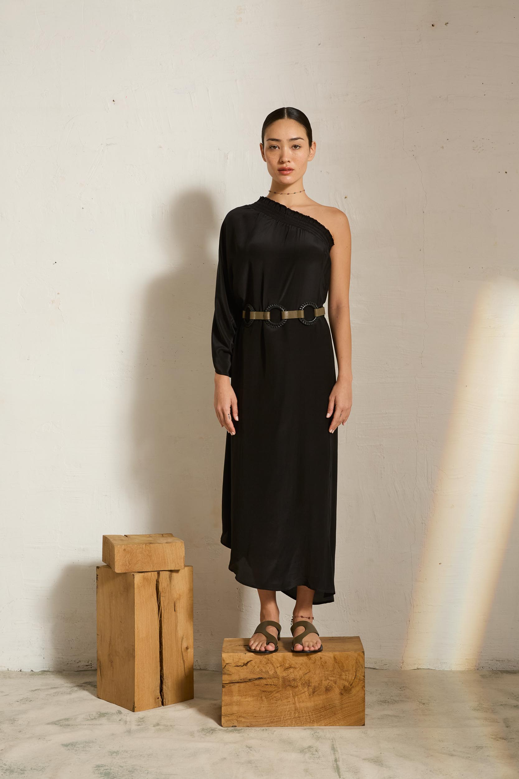 PAMELA LEATHER BELT - BLACK
