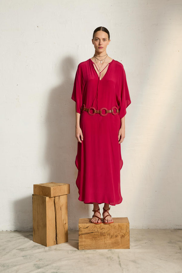 ROBE SABRINA SOIE - CAMELIA PINK