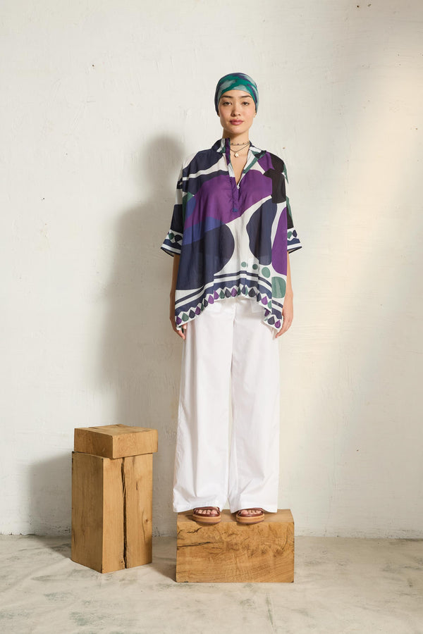 BLOUSE HERACLES IMPRIME RIVIERA - VIOLET