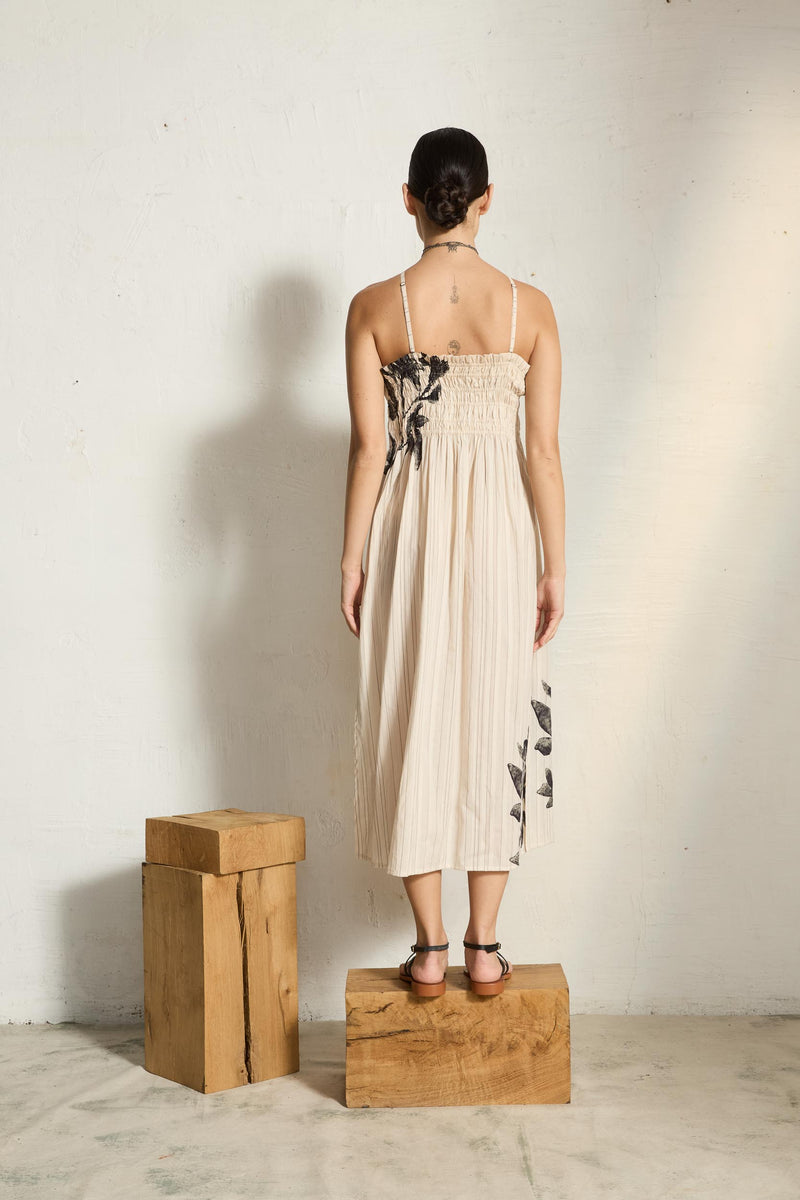 ROBE MORGANE IMPRIME ORCHIDS - WHITE