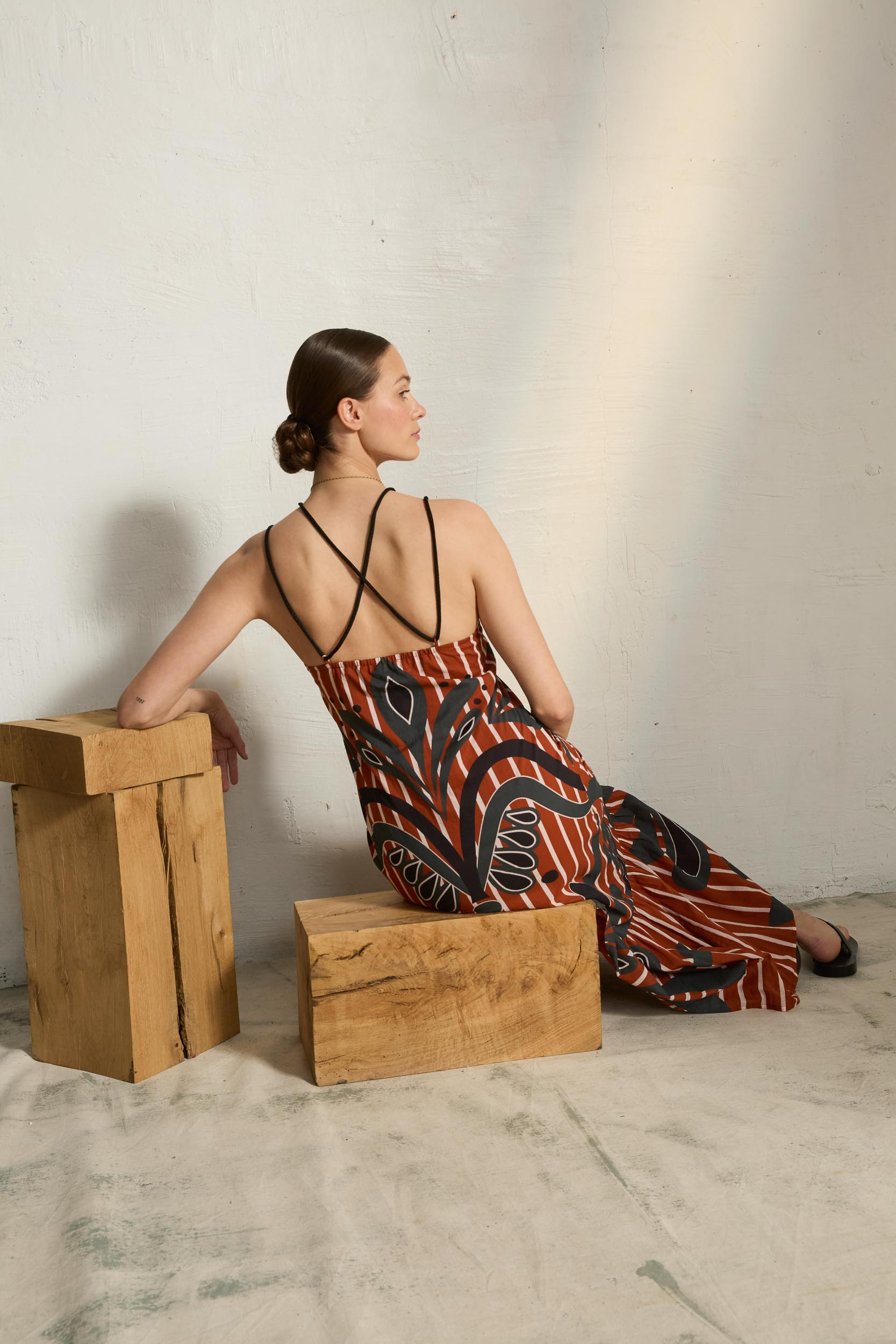 BAROQUE PRINT ANAIS DRESS - RED