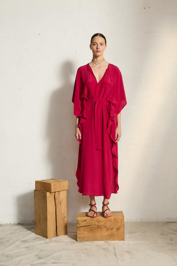 ROBE SABRINA SOIE - CAMELIA PINK