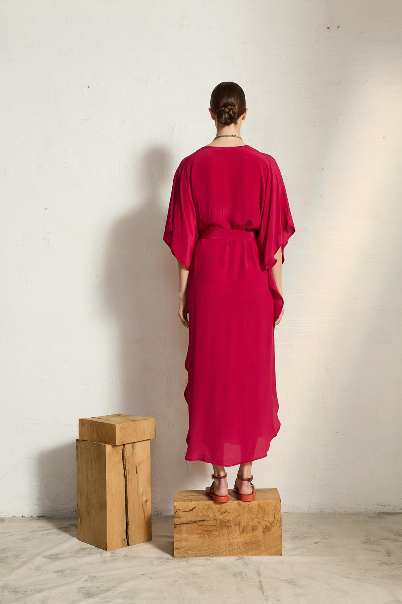 ROBE SABRINA SOIE - CAMELIA PINK